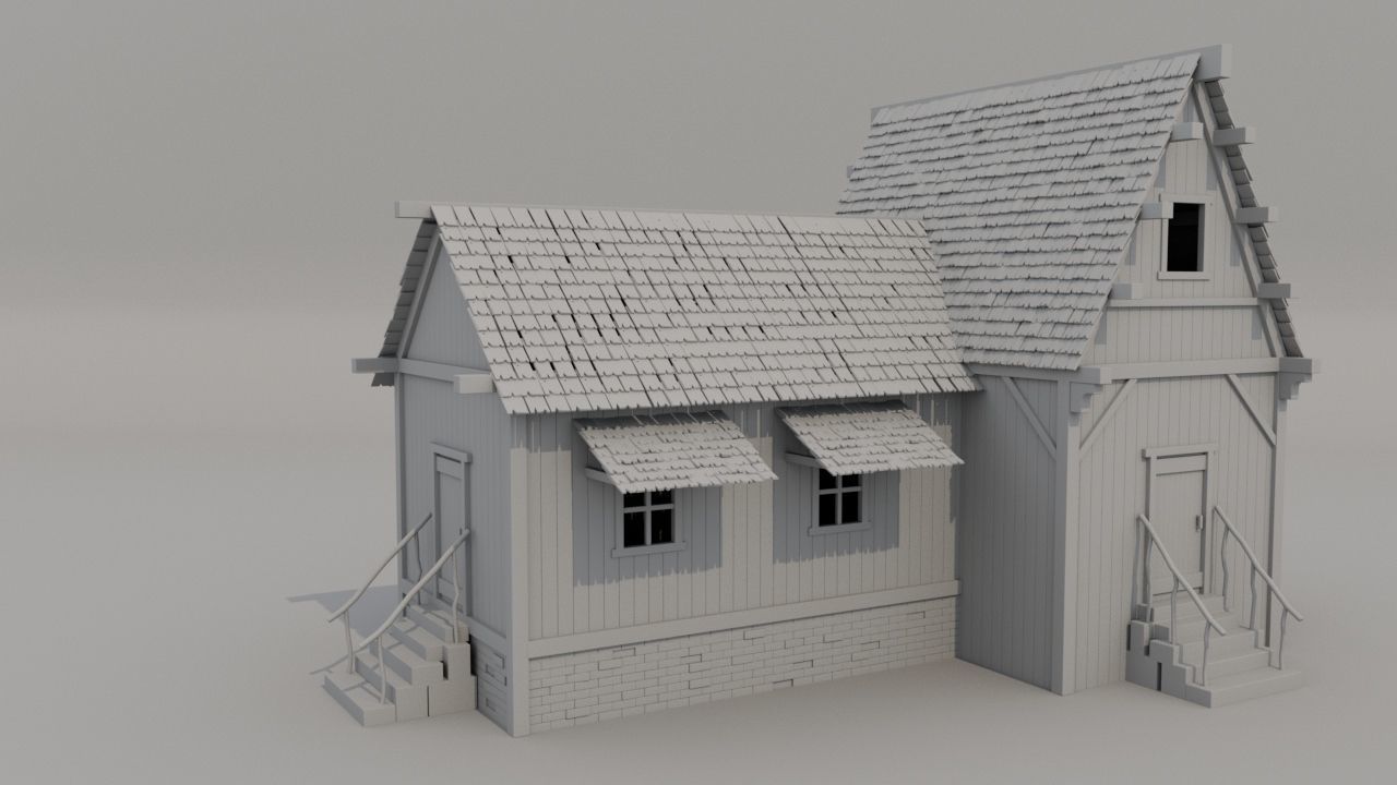 Wooden House 3D print model_1