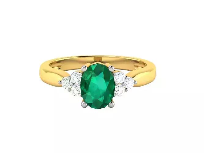 Solitaire Engagement Oval Ring 3D print model