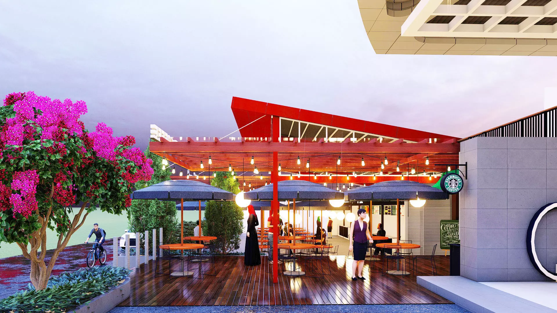 tenant and seating area concept visual 3D model with lumion 3D model_0