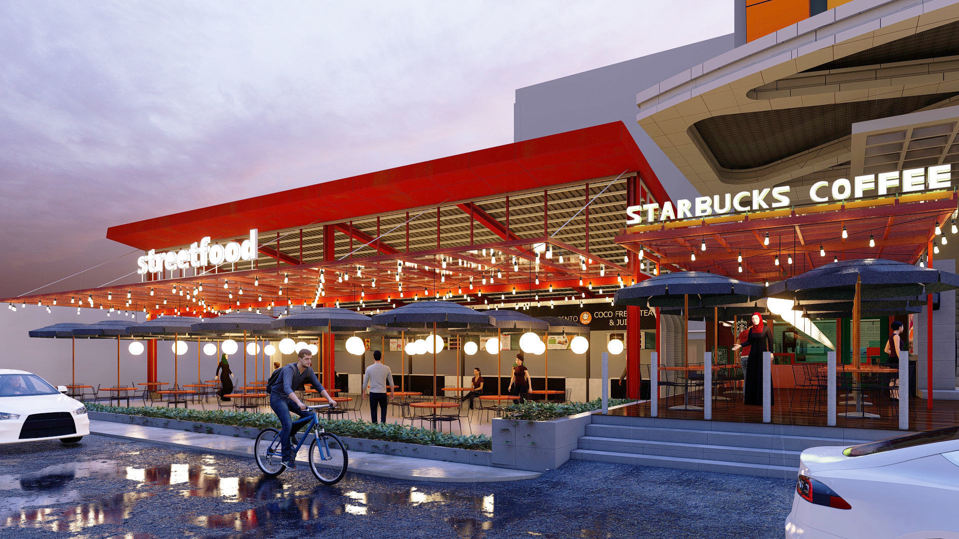 tenant and seating area concept visual 3D model with lumion 3D model_5