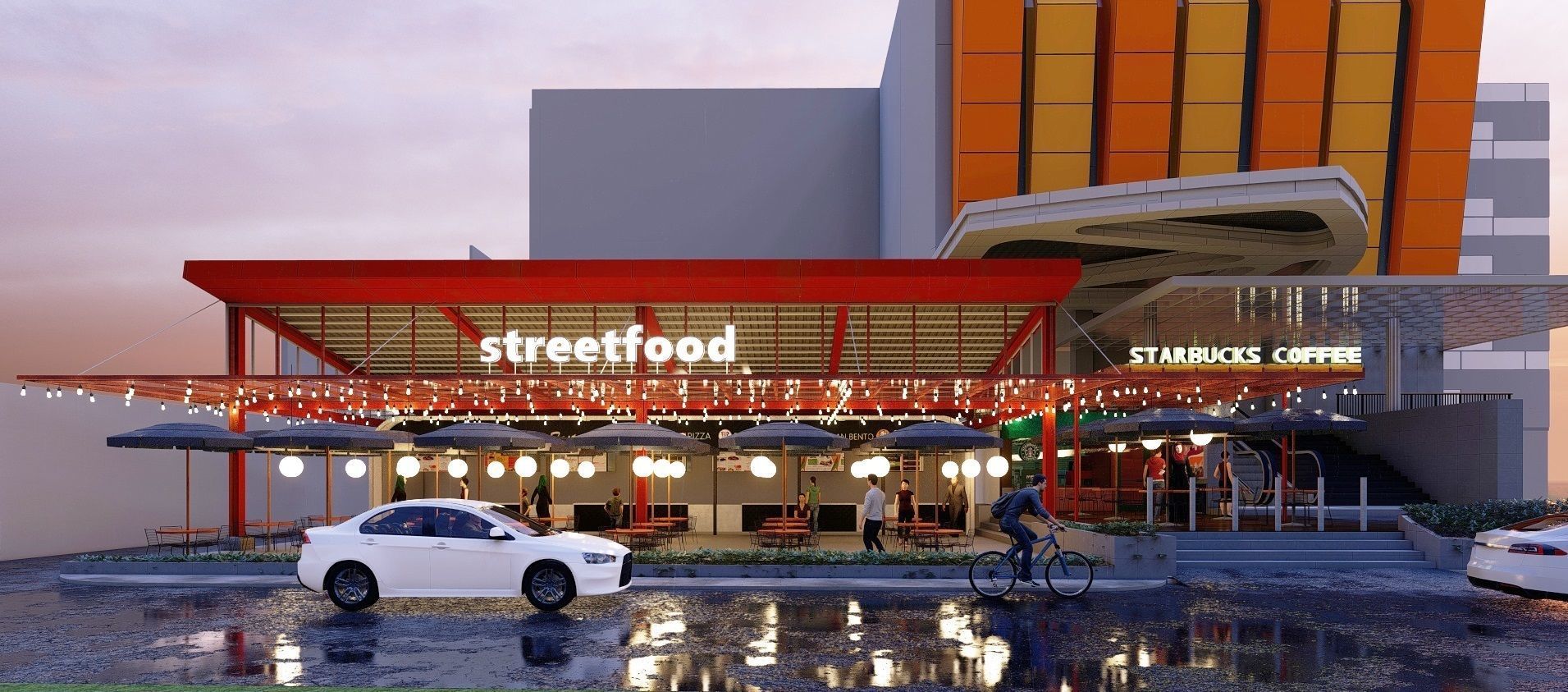 tenant and seating area concept visual 3D model with lumion 3D model_6