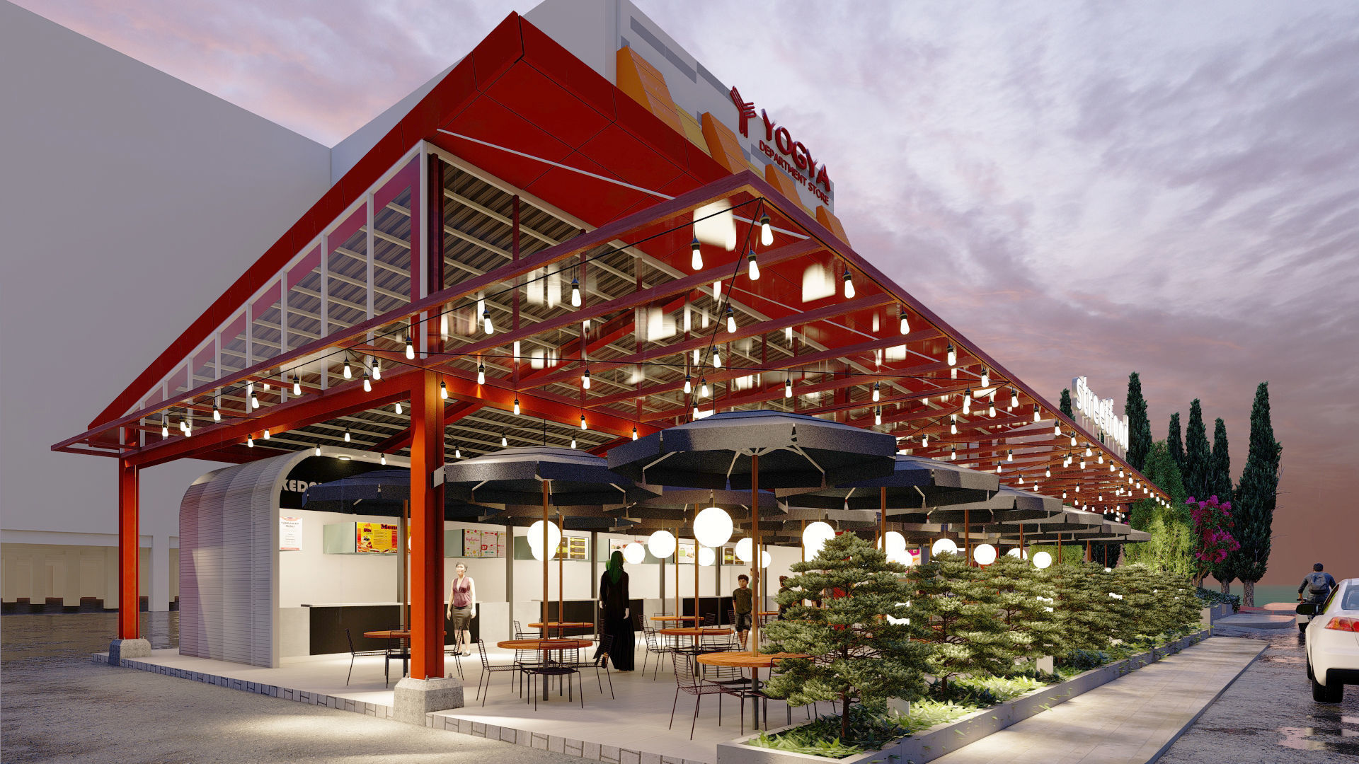 tenant and seating area concept visual 3D model with lumion 3D model_4