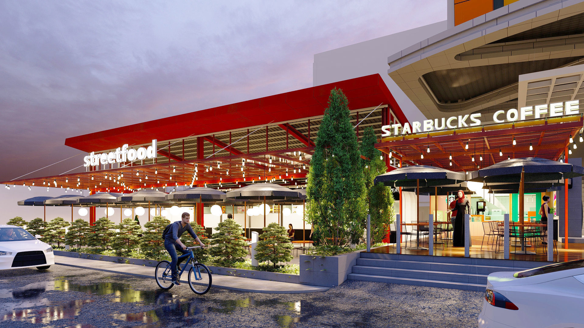 tenant and seating area concept visual 3D model with lumion 3D model_2