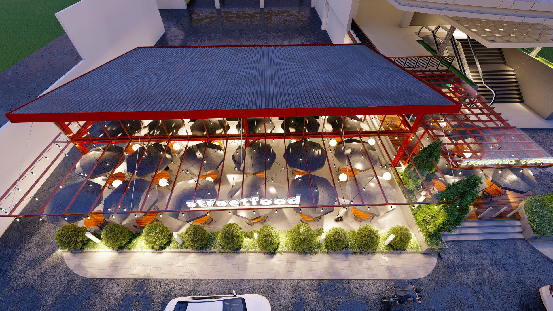 tenant and seating area concept visual 3D model with lumion 3D model_1