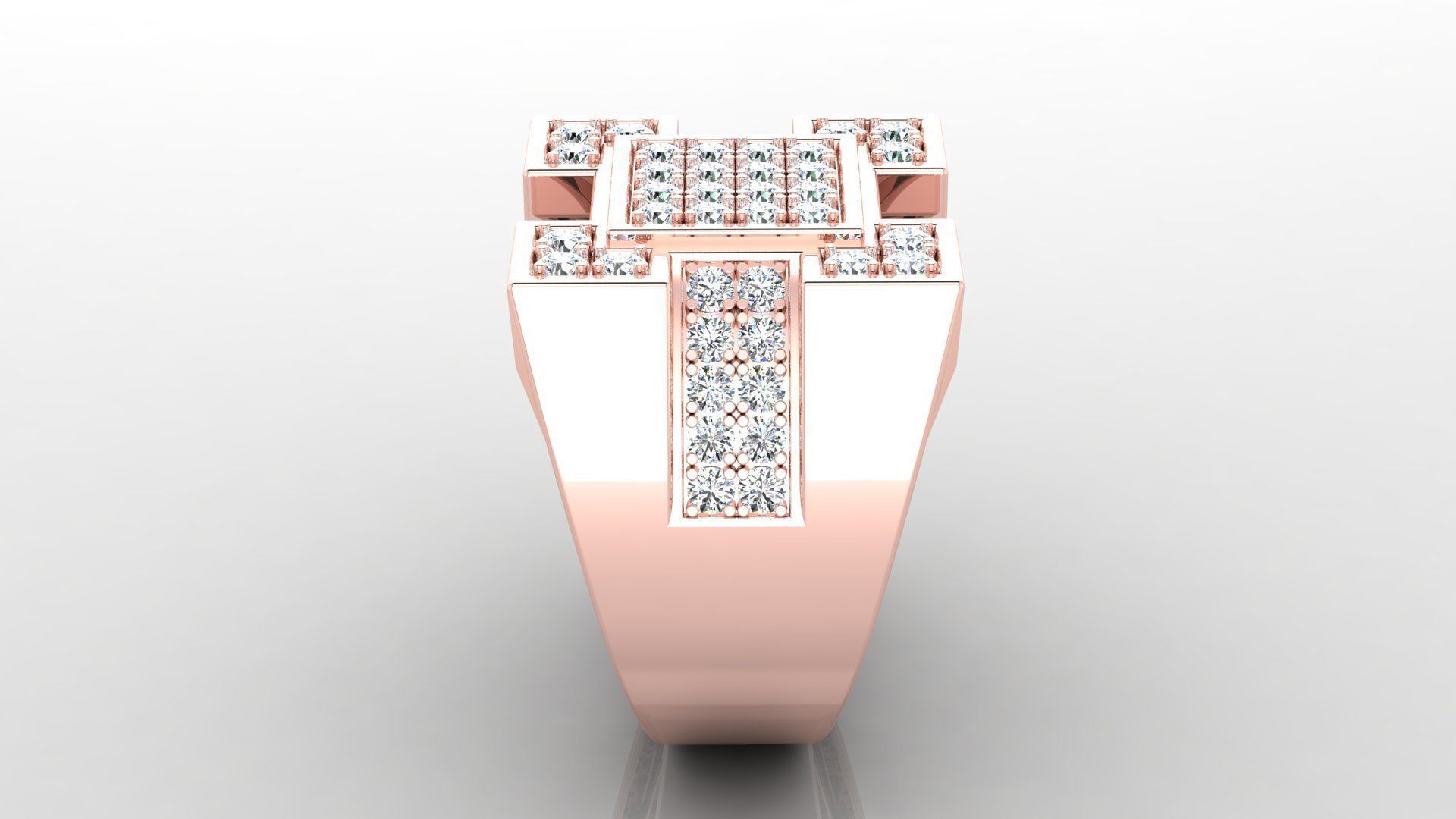 Ring M32 Mens luxury ring with gem 3D print model_15