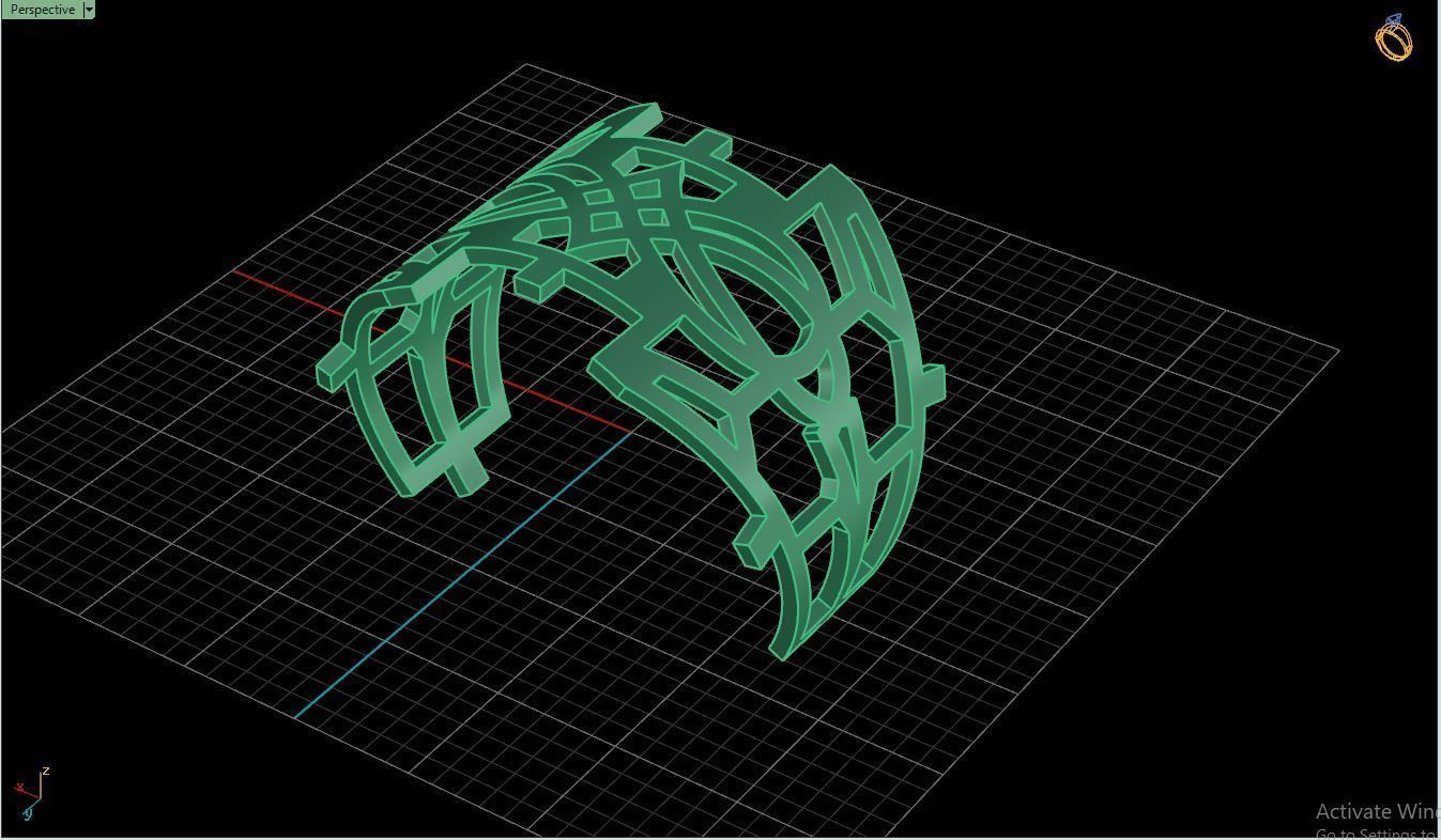 Ring M32 Mens luxury ring with gem 3D print model_43