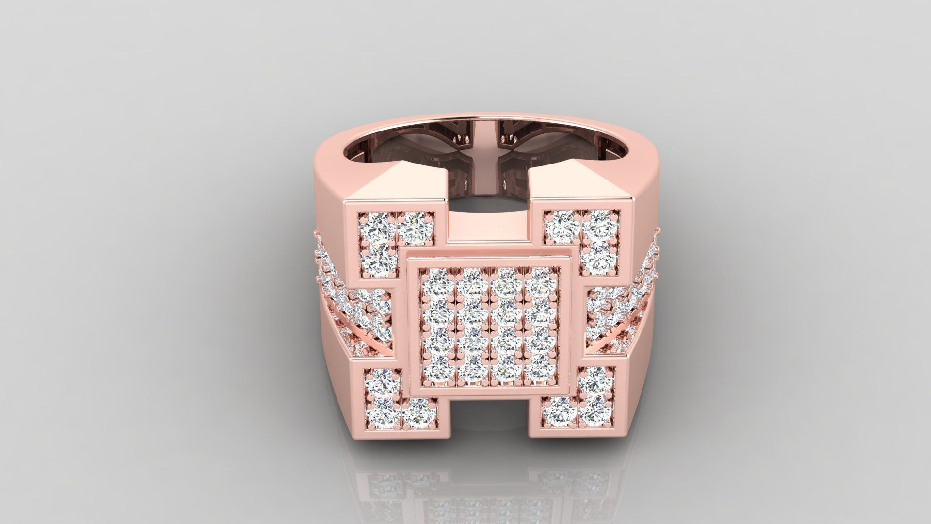 Ring M32 Mens luxury ring with gem 3D print model_18