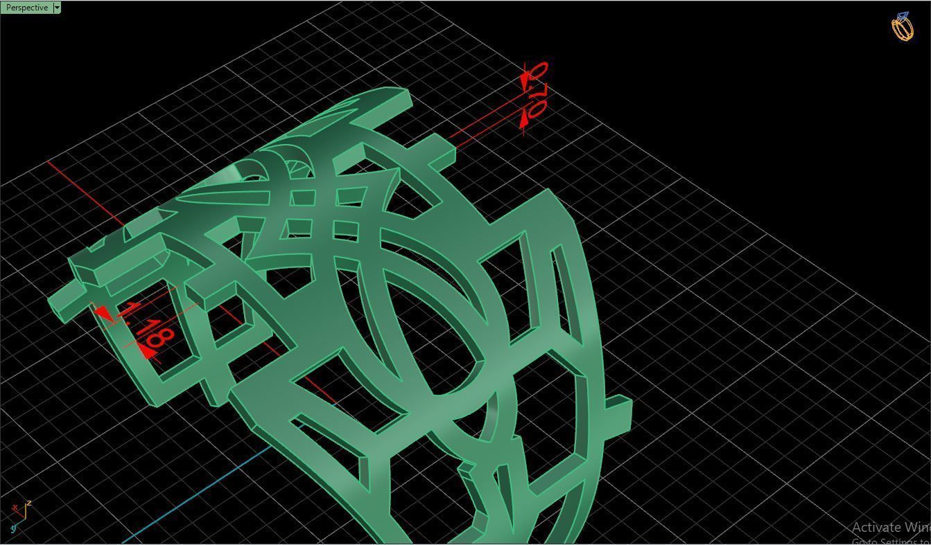 Ring M32 Mens luxury ring with gem 3D print model_36