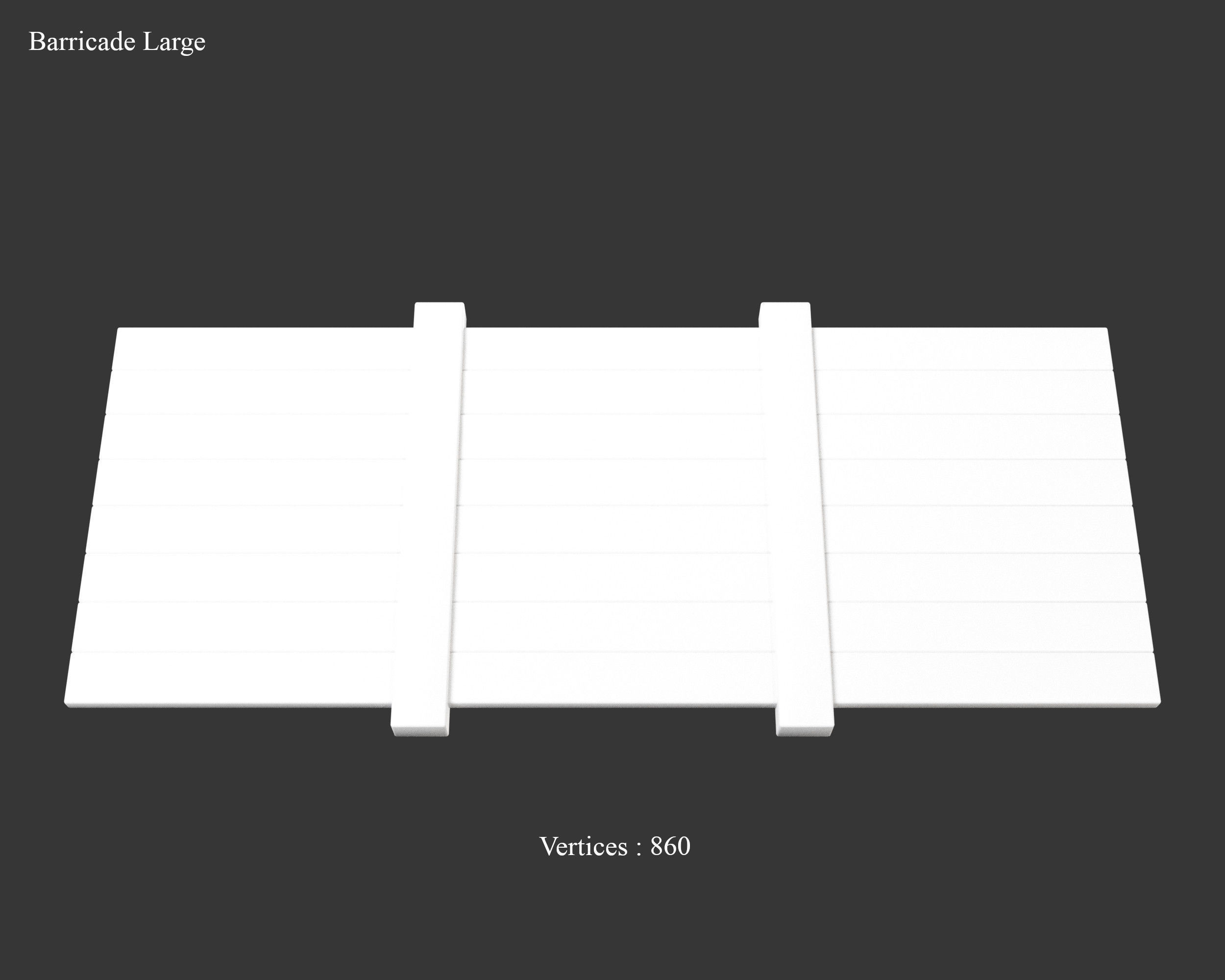 Medieval Defense Wood Barricade Low-poly 3D model_4