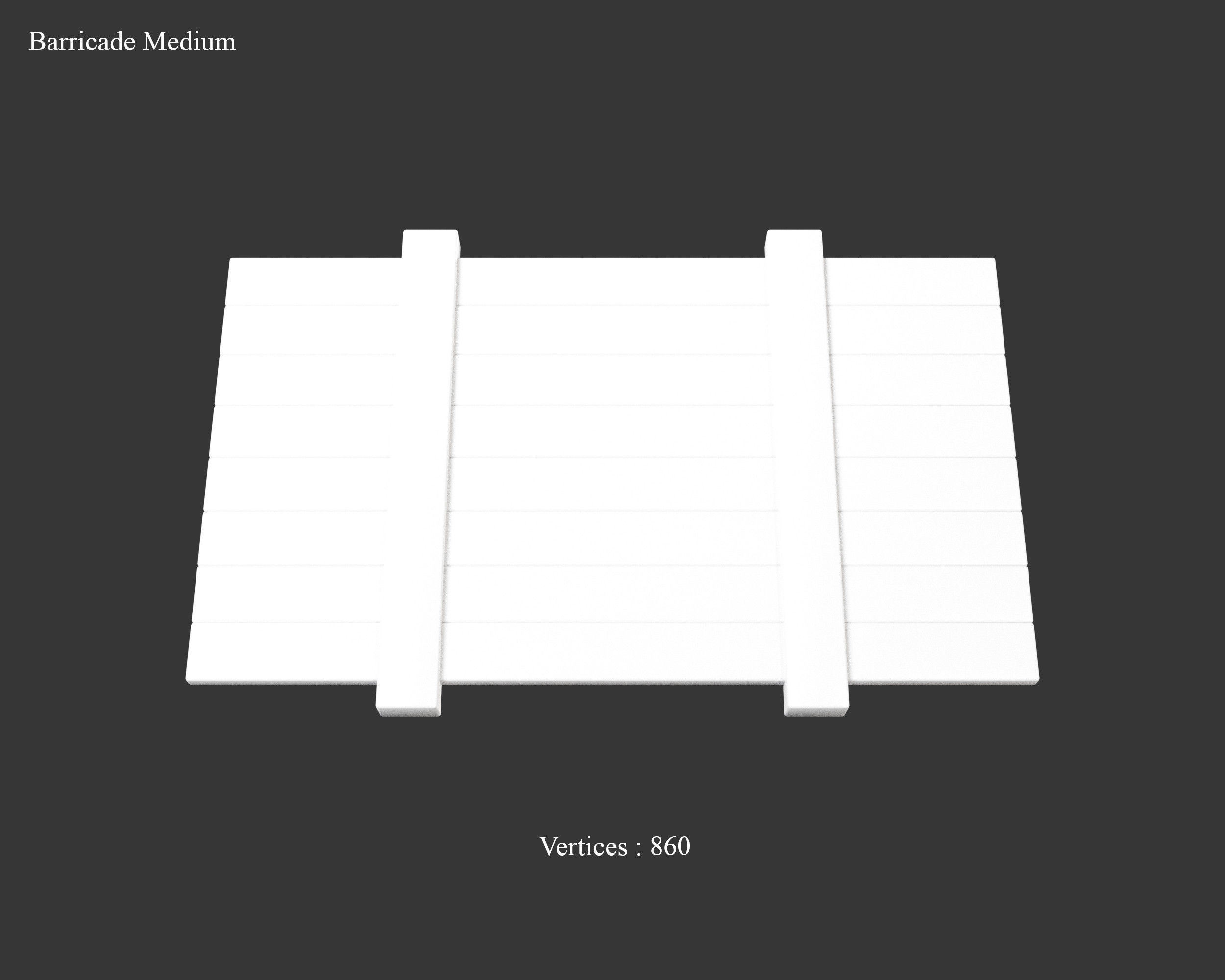 Medieval Defense Wood Barricade Low-poly 3D model_10