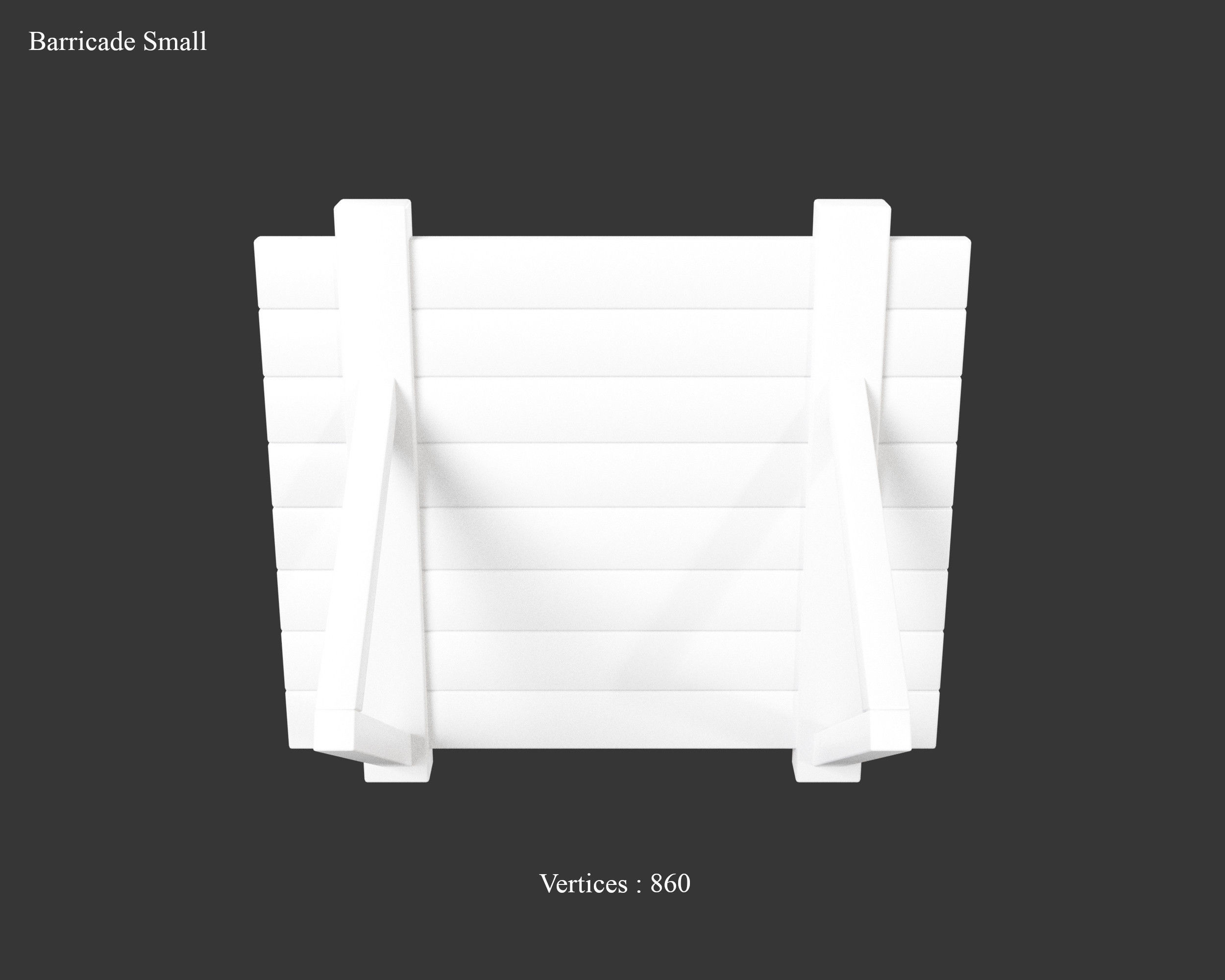 Medieval Defense Wood Barricade Low-poly 3D model_19