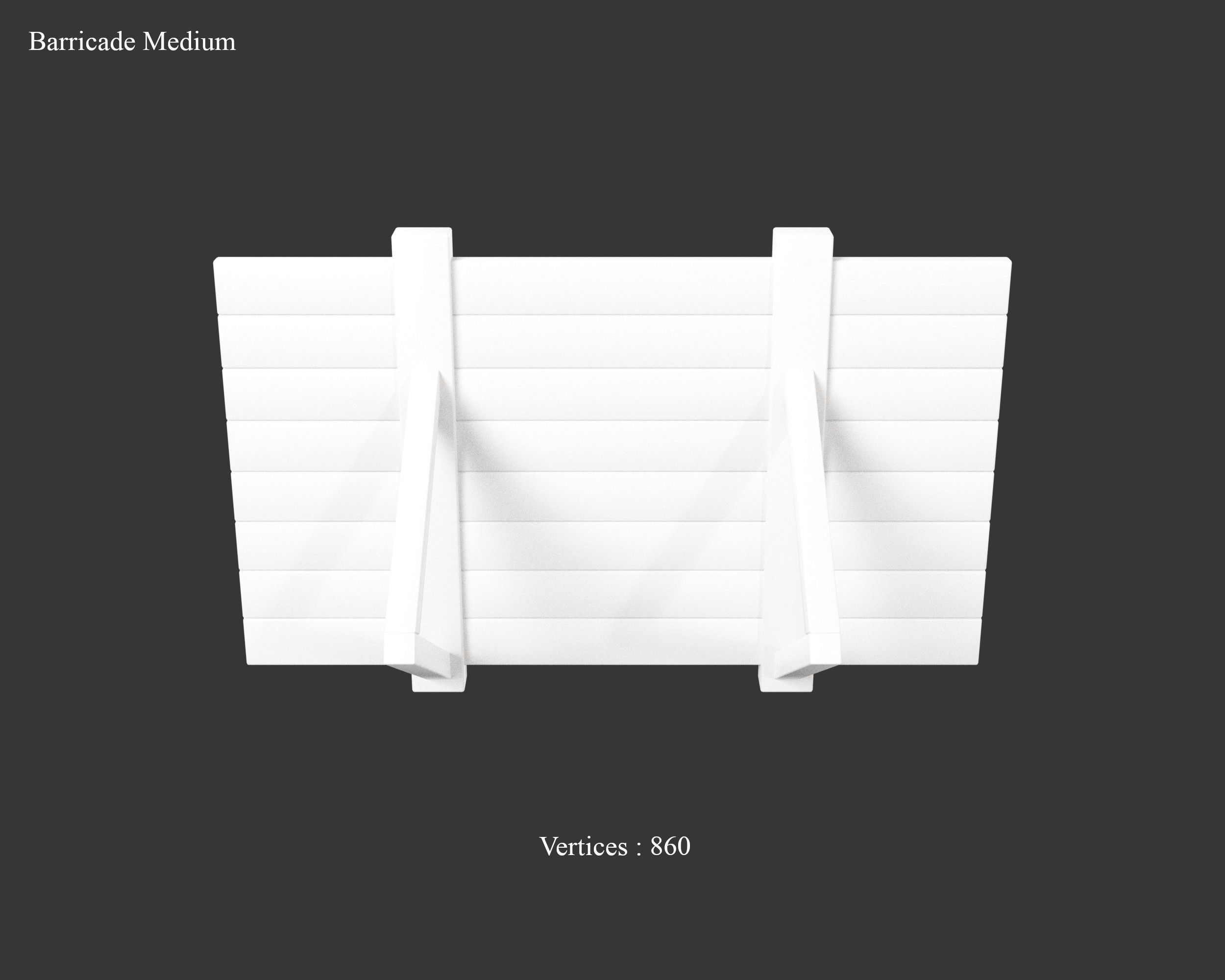 Medieval Defense Wood Barricade Low-poly 3D model_13