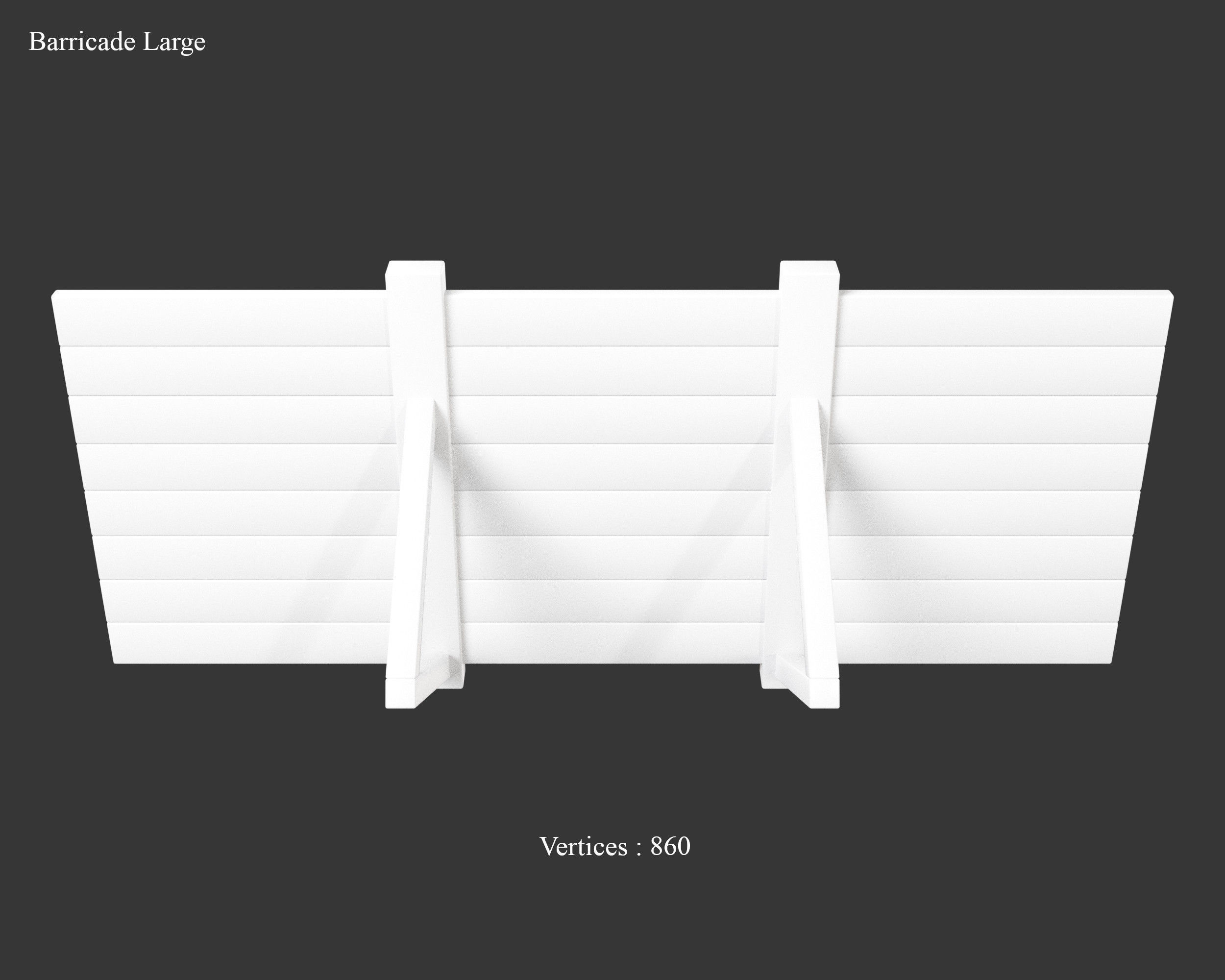 Medieval Defense Wood Barricade Low-poly 3D model_7