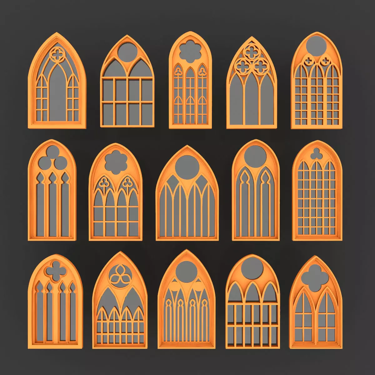 Gothic Windows Collections 3D model