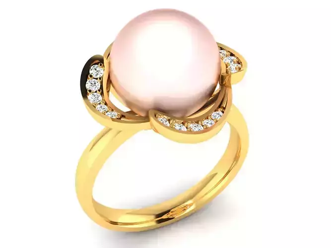 Solitaire Engagement Opal Stone Ring 3D print model