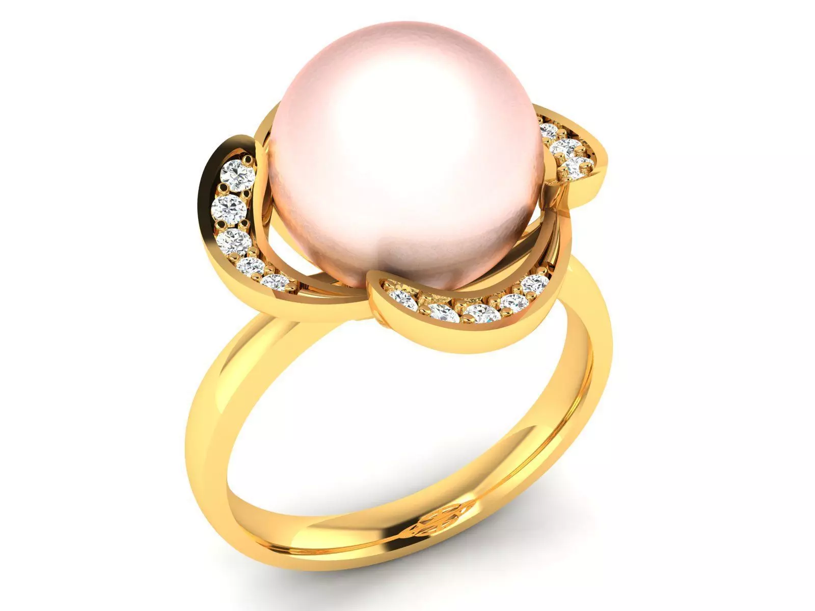 Solitaire Engagement Opal Stone Ring 3D print model_0