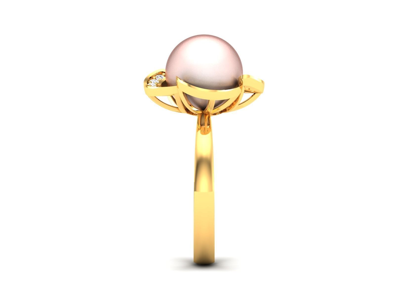 Solitaire Engagement Opal Stone Ring 3D print model_2