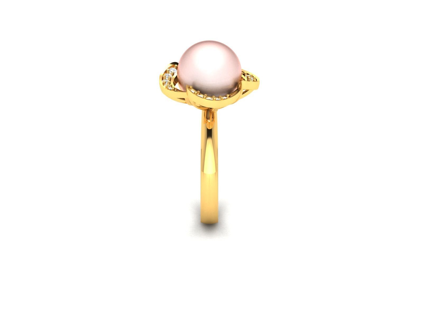 Solitaire Engagement Opal Stone Ring 3D print model_7
