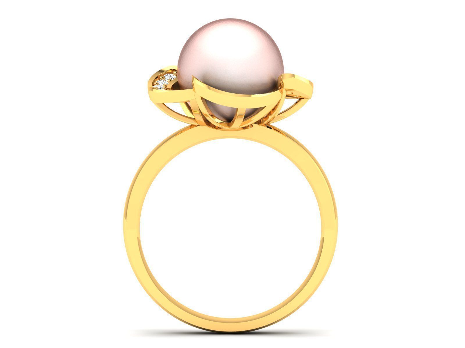 Solitaire Engagement Opal Stone Ring 3D print model_11
