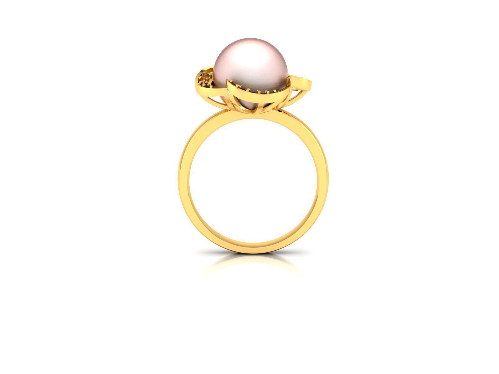Solitaire Engagement Opal Stone Ring 3D print model_4