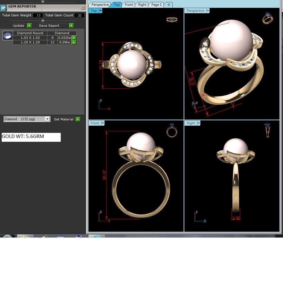 Solitaire Engagement Opal Stone Ring 3D print model_3