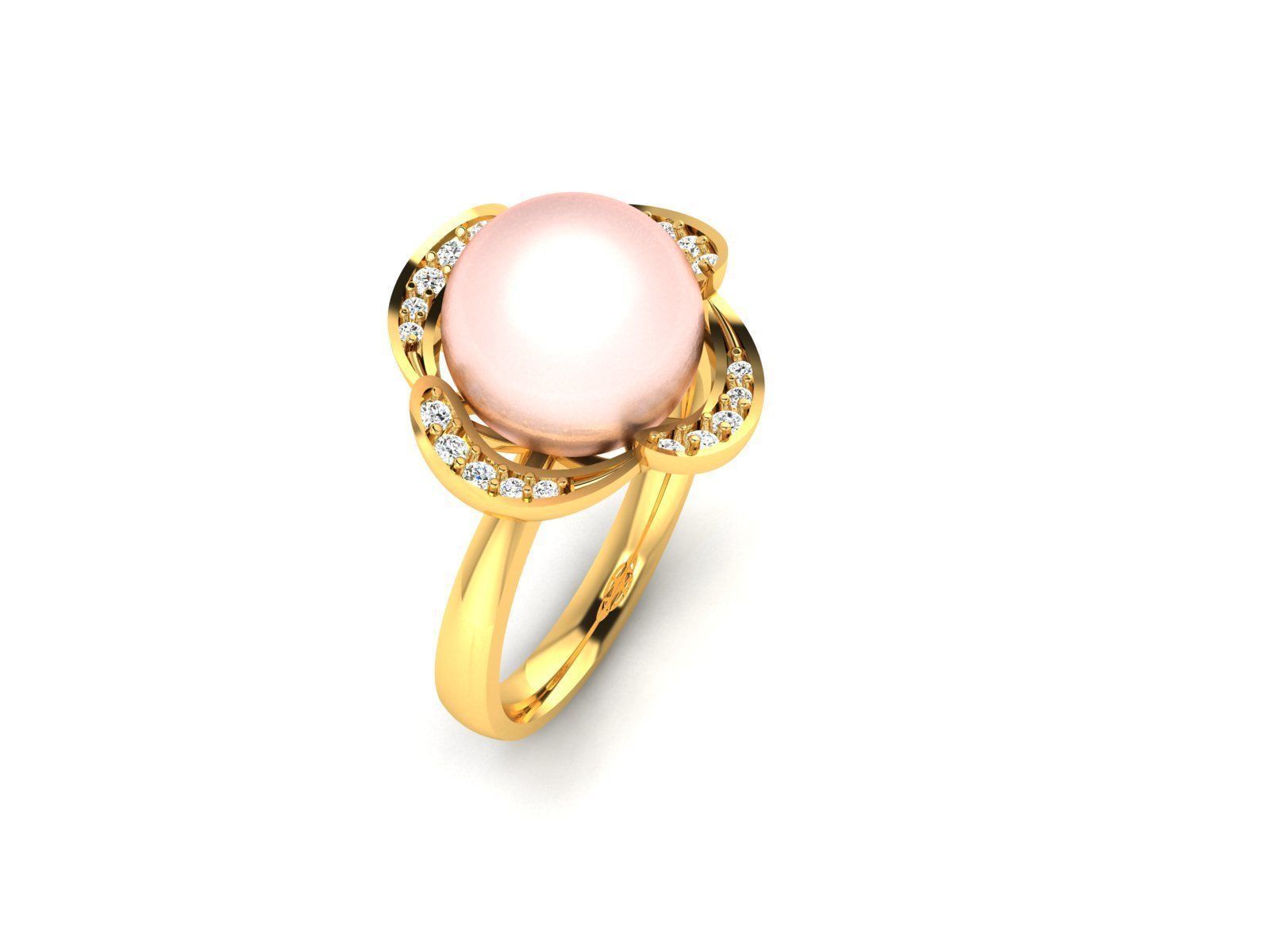 Solitaire Engagement Opal Stone Ring 3D print model_8