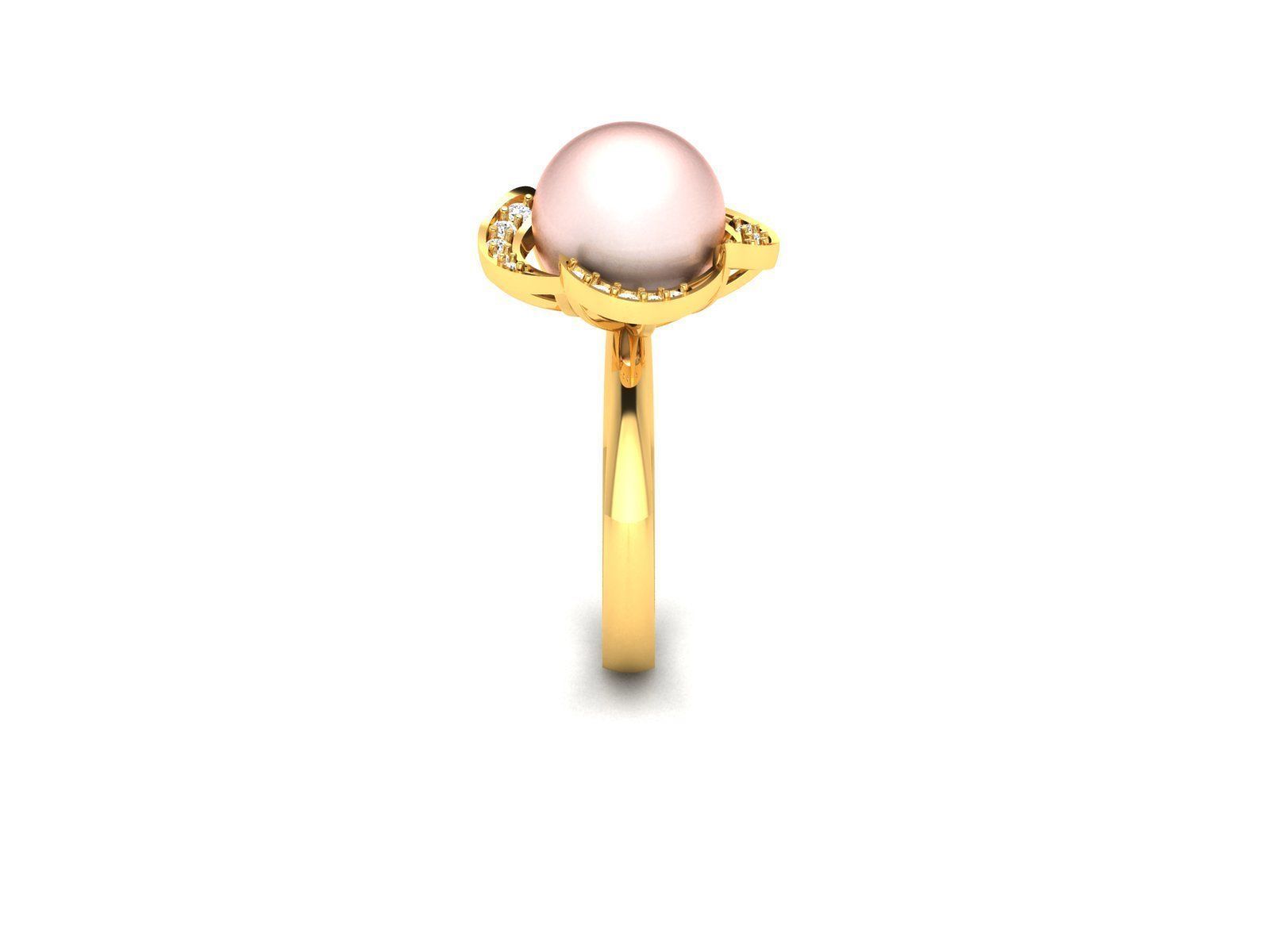 Solitaire Engagement Opal Stone Ring 3D print model_6