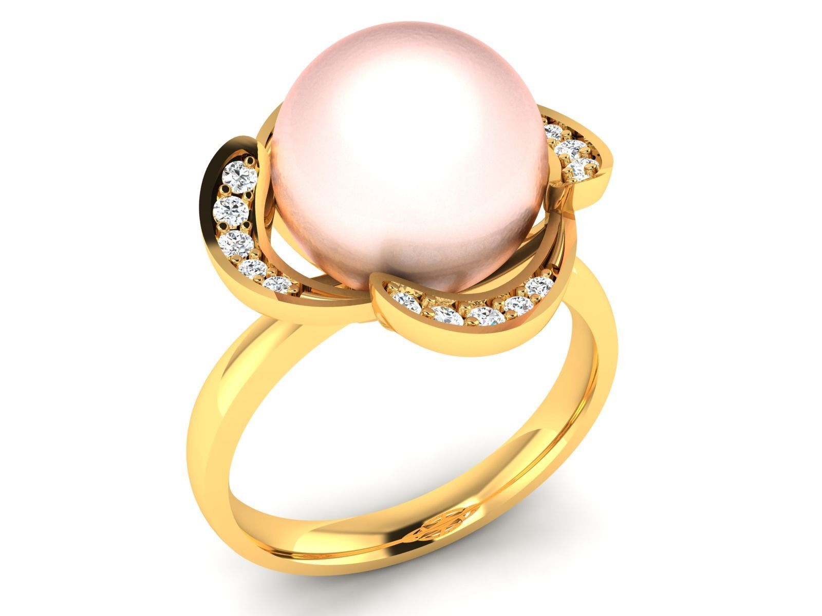 Solitaire Engagement Opal Stone Ring 3D print model_10