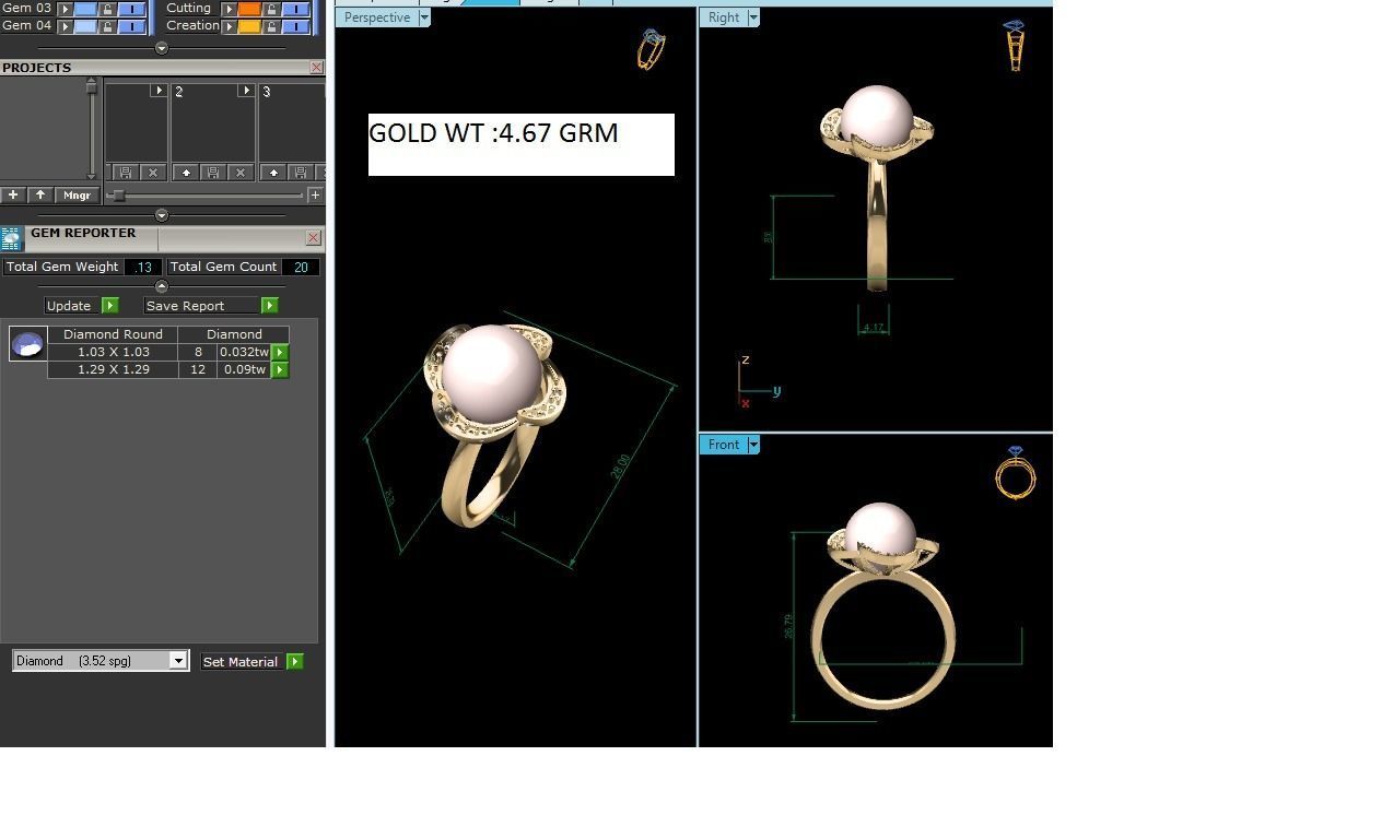 Solitaire Engagement Opal Stone Ring 3D print model_13