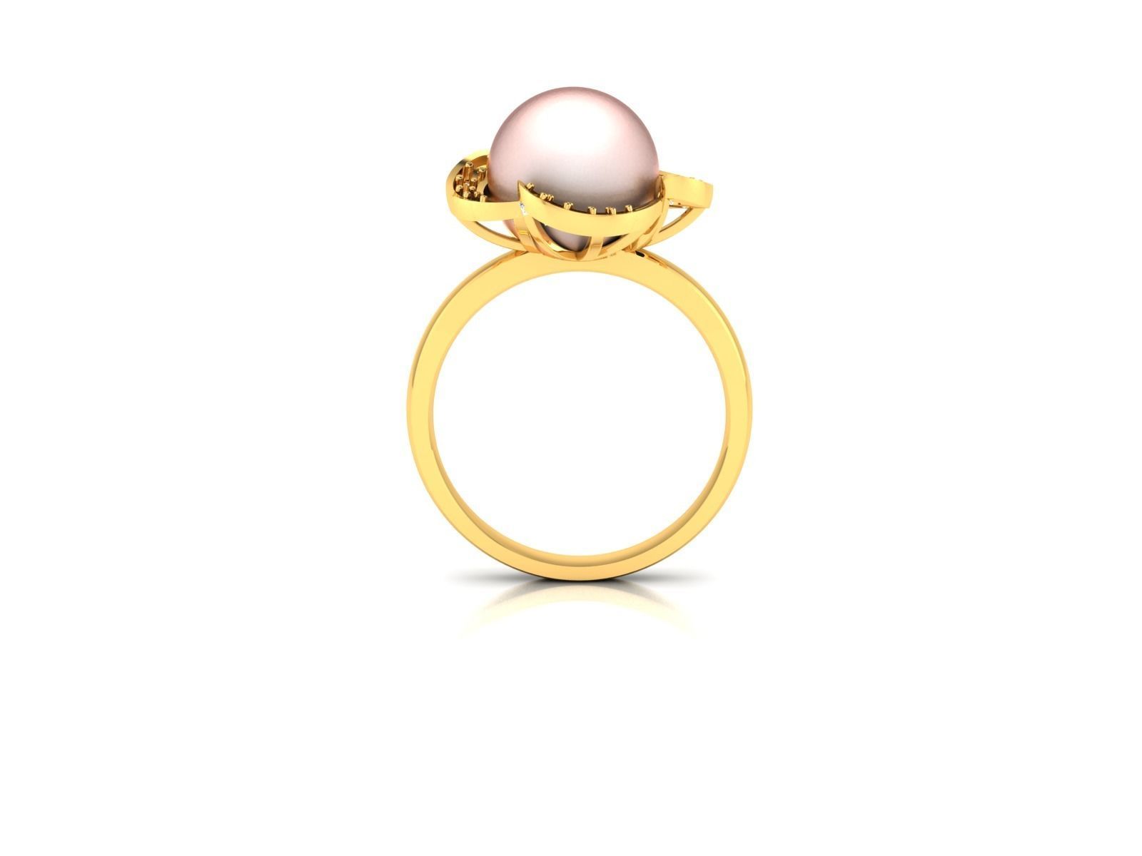 Solitaire Engagement Opal Stone Ring 3D print model_5