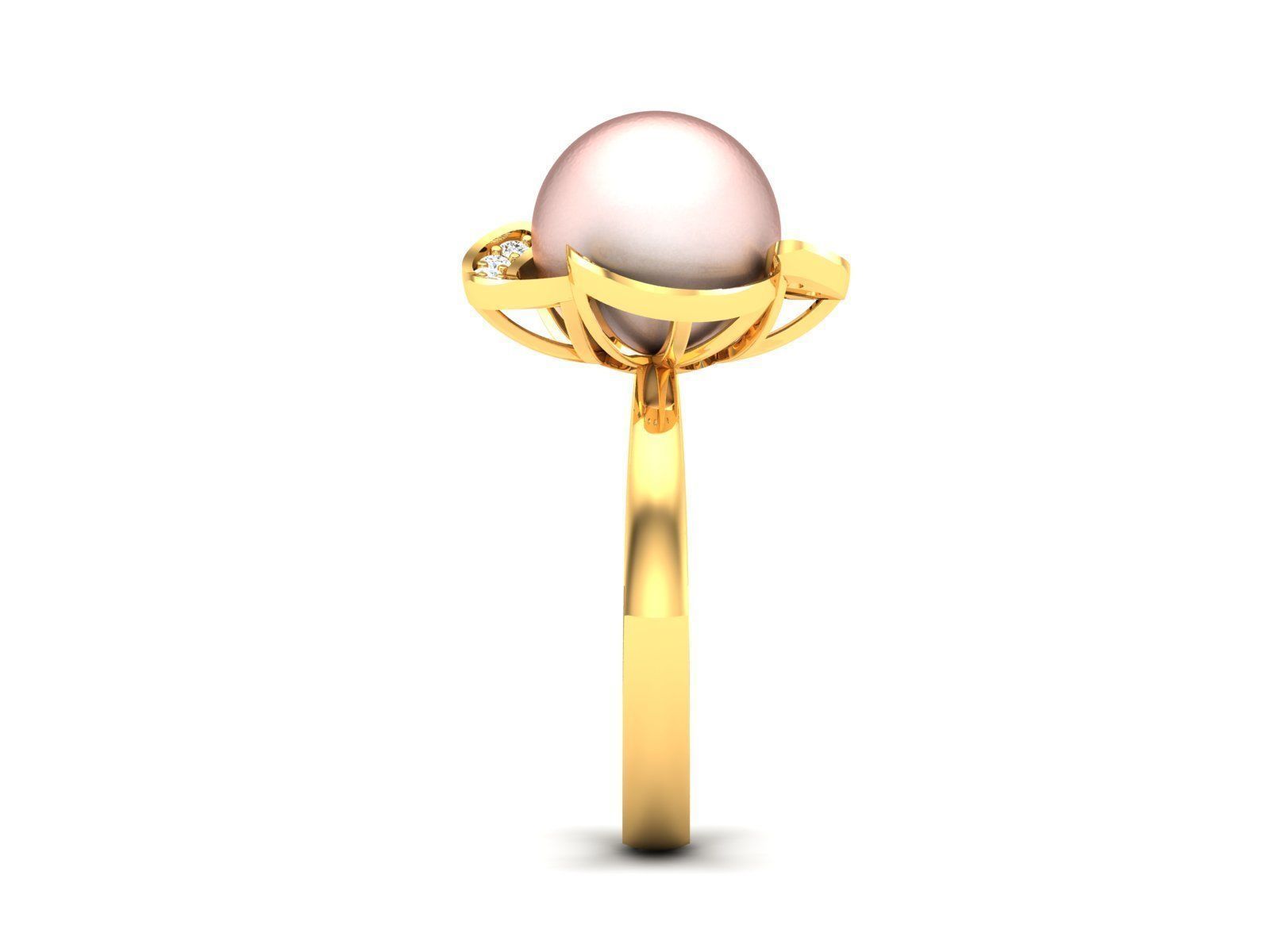 Solitaire Engagement Opal Stone Ring 3D print model_1