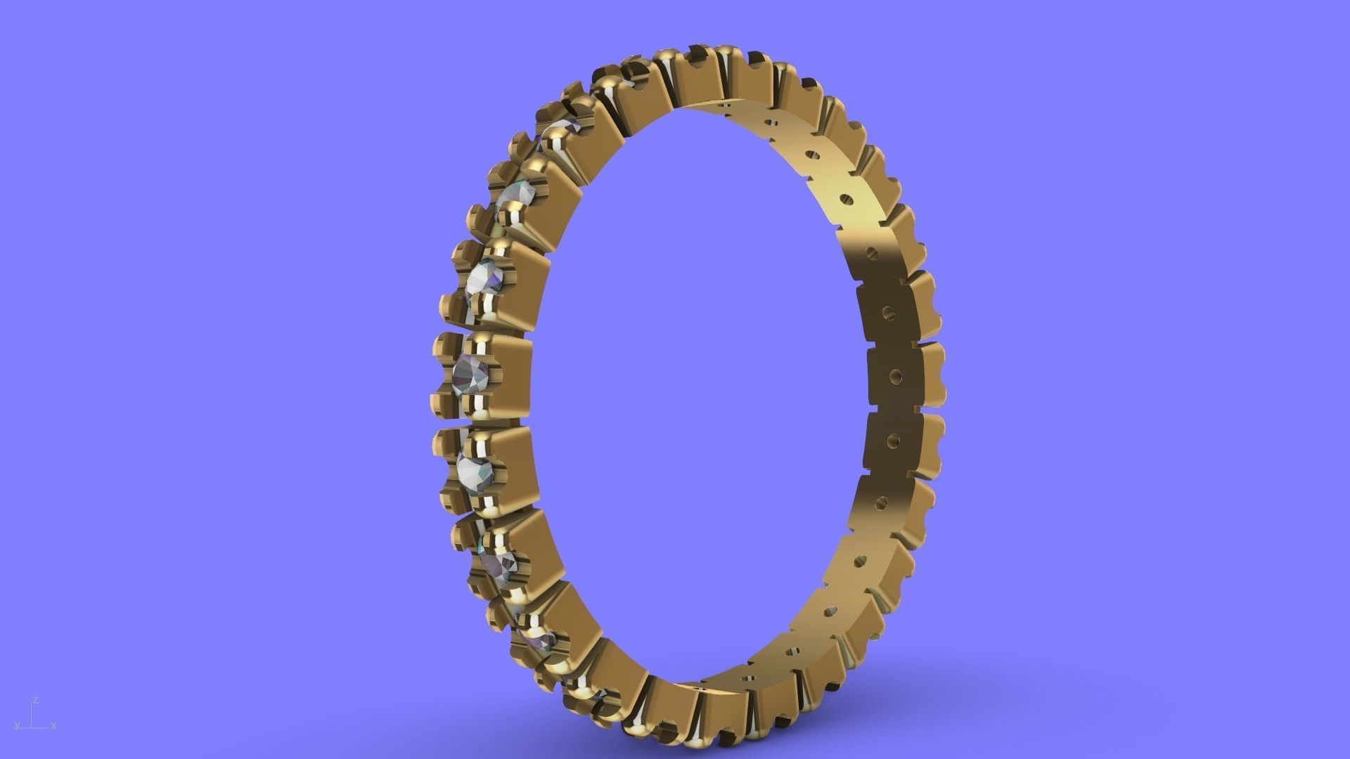 round brilliant eternity ring 3D print model_7
