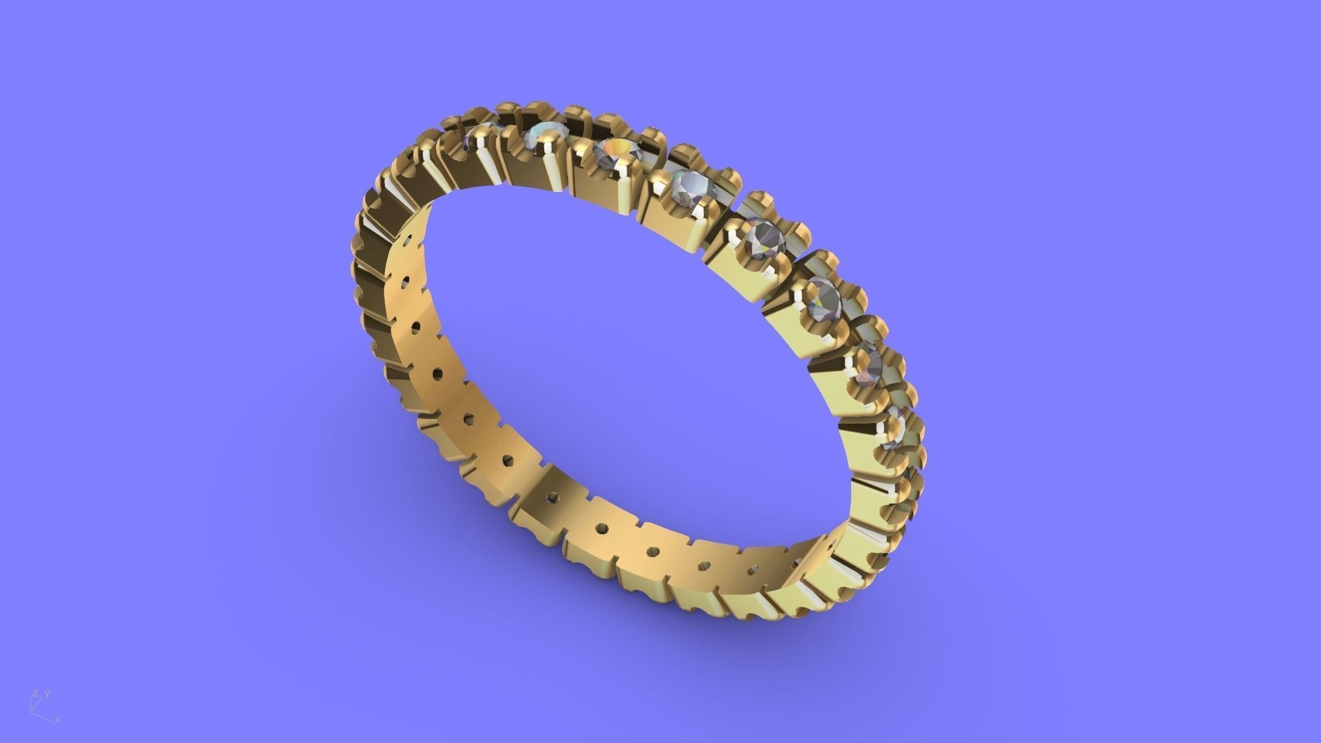 round brilliant eternity ring 3D print model_12
