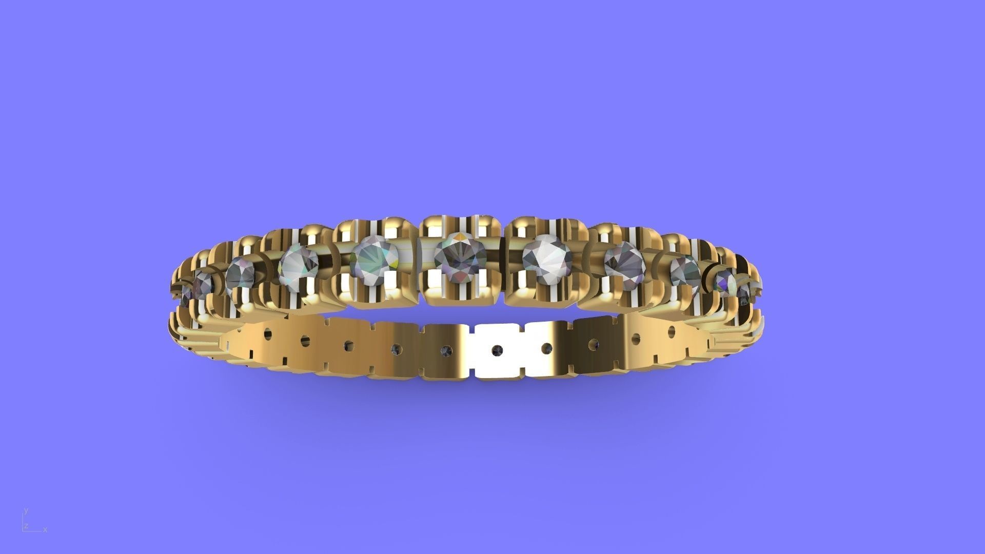 round brilliant eternity ring 3D print model_13