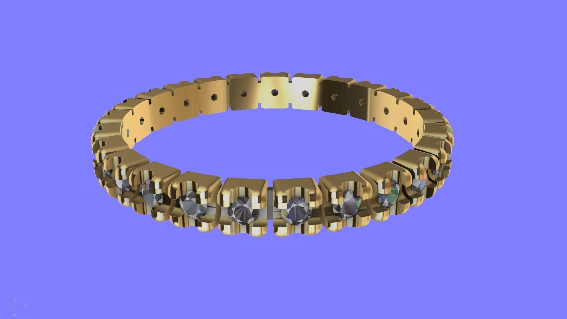 round brilliant eternity ring 3D print model_8