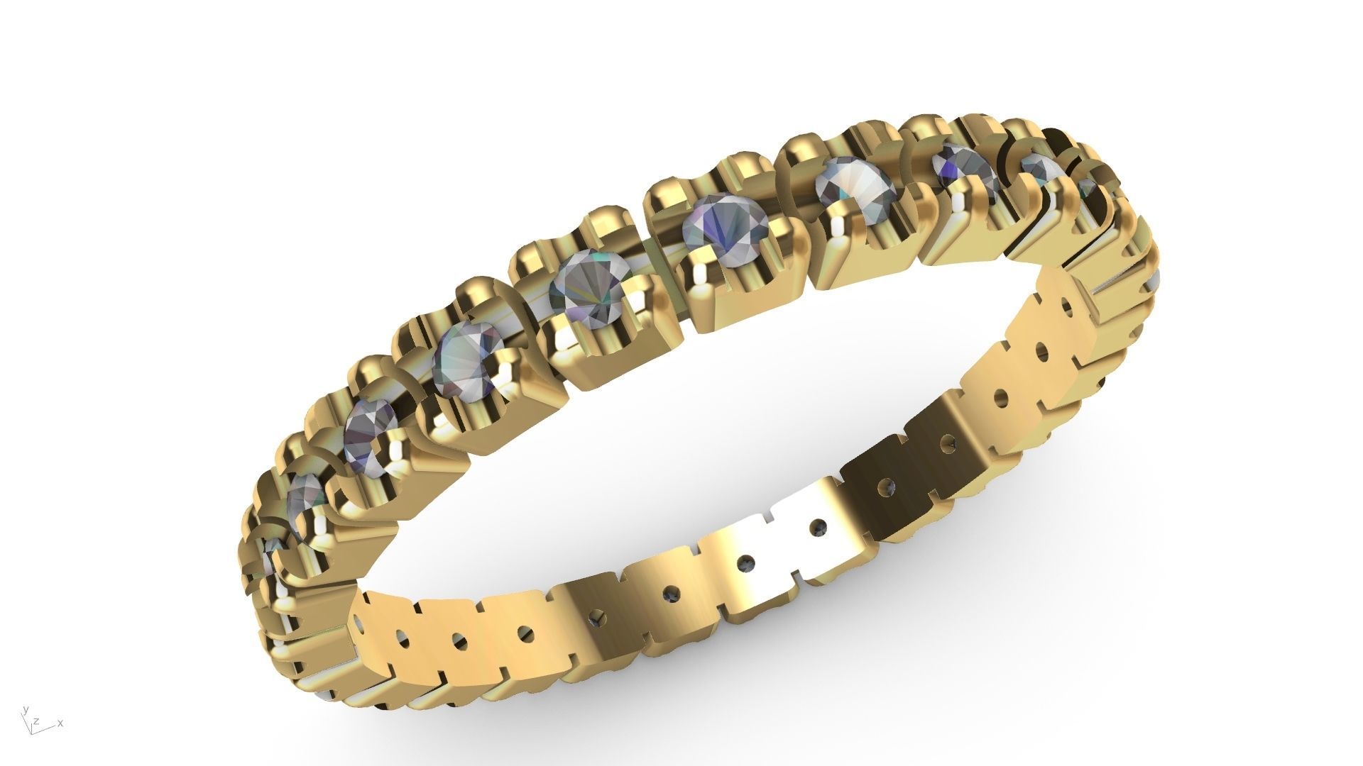 round brilliant eternity ring 3D print model_1