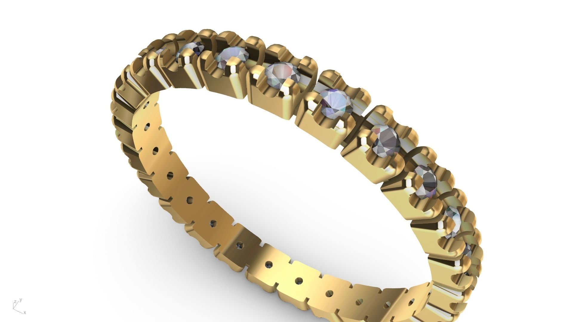 round brilliant eternity ring 3D print model_2