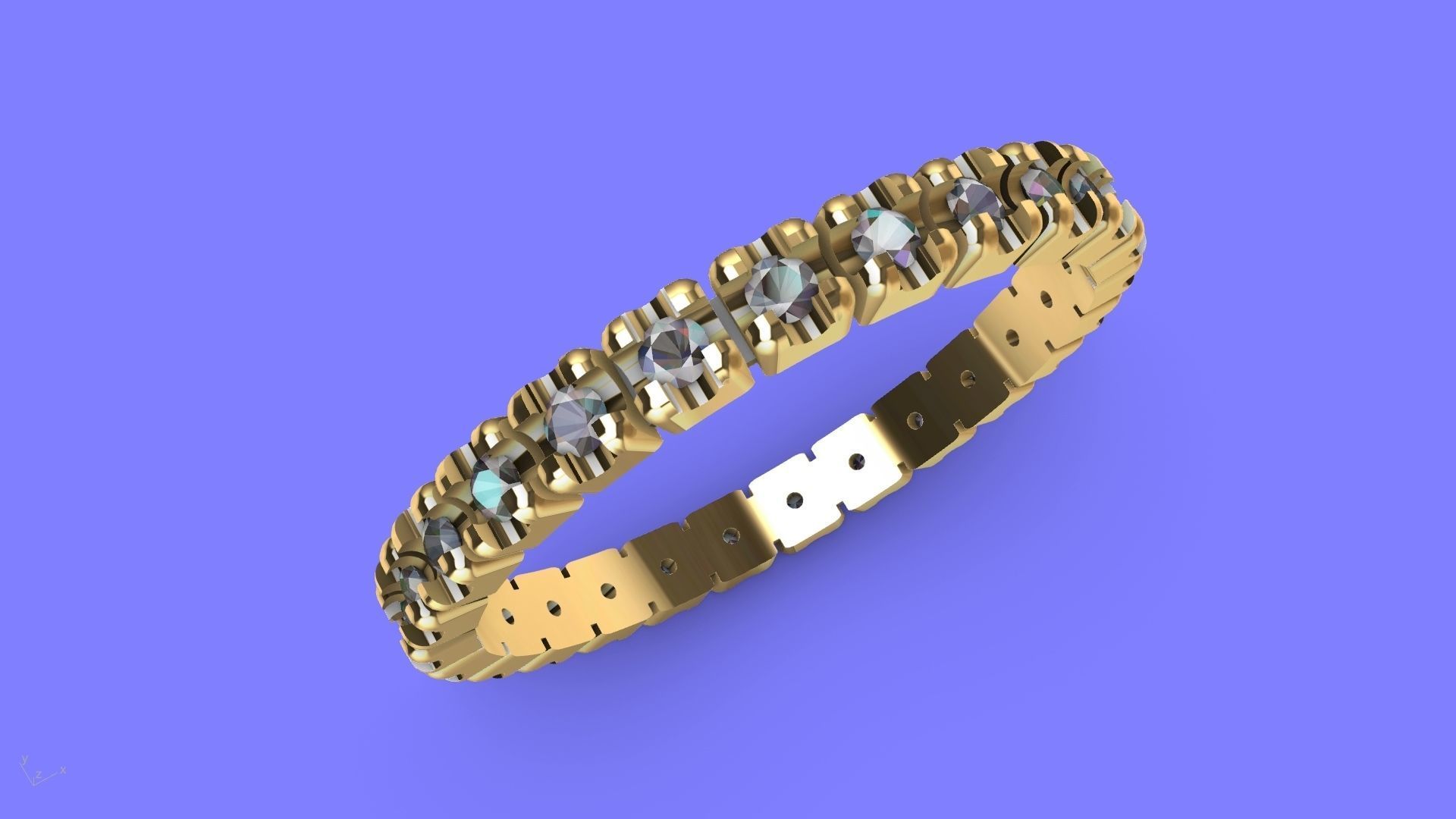 round brilliant eternity ring 3D print model_3