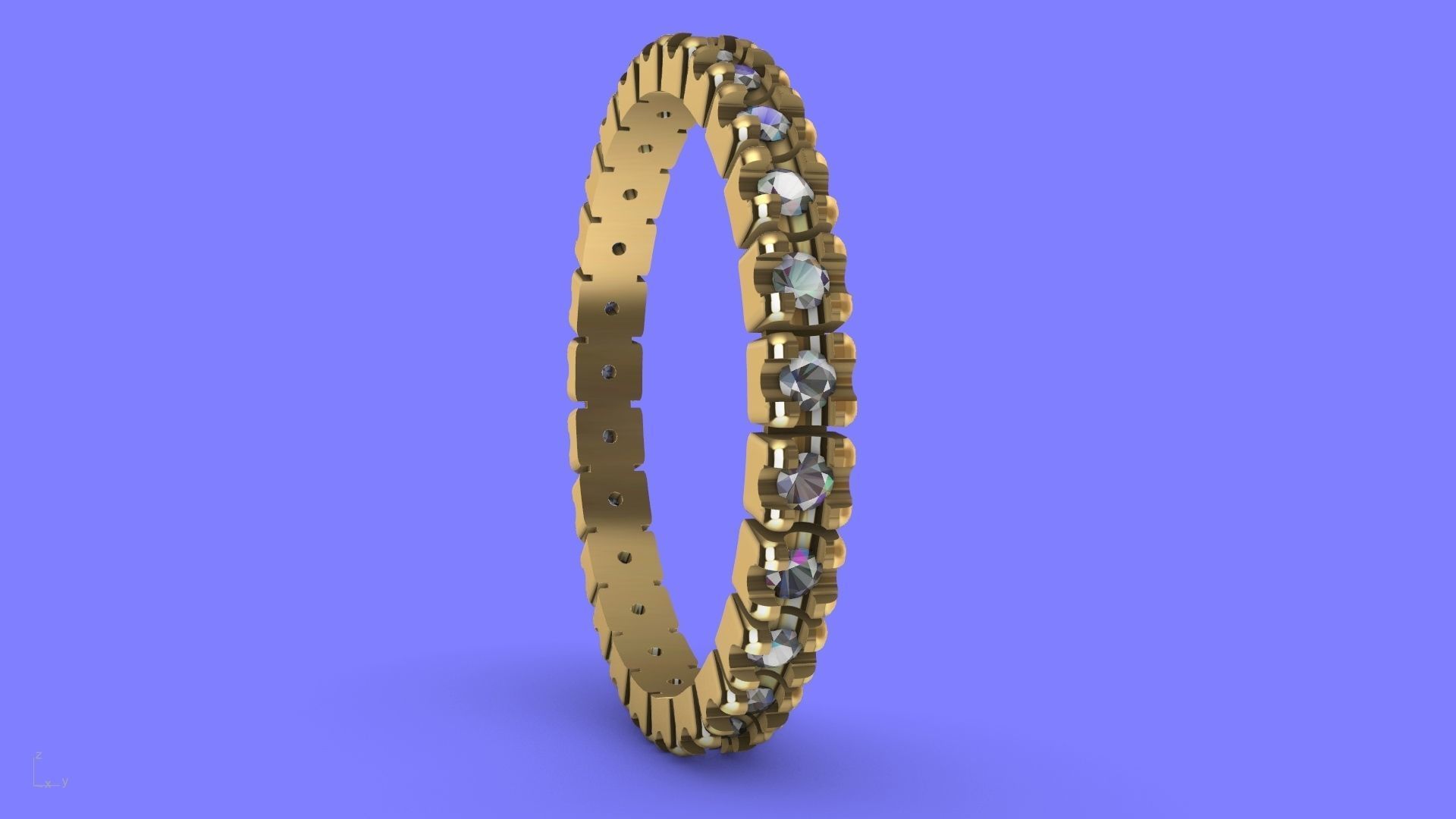round brilliant eternity ring 3D print model_4