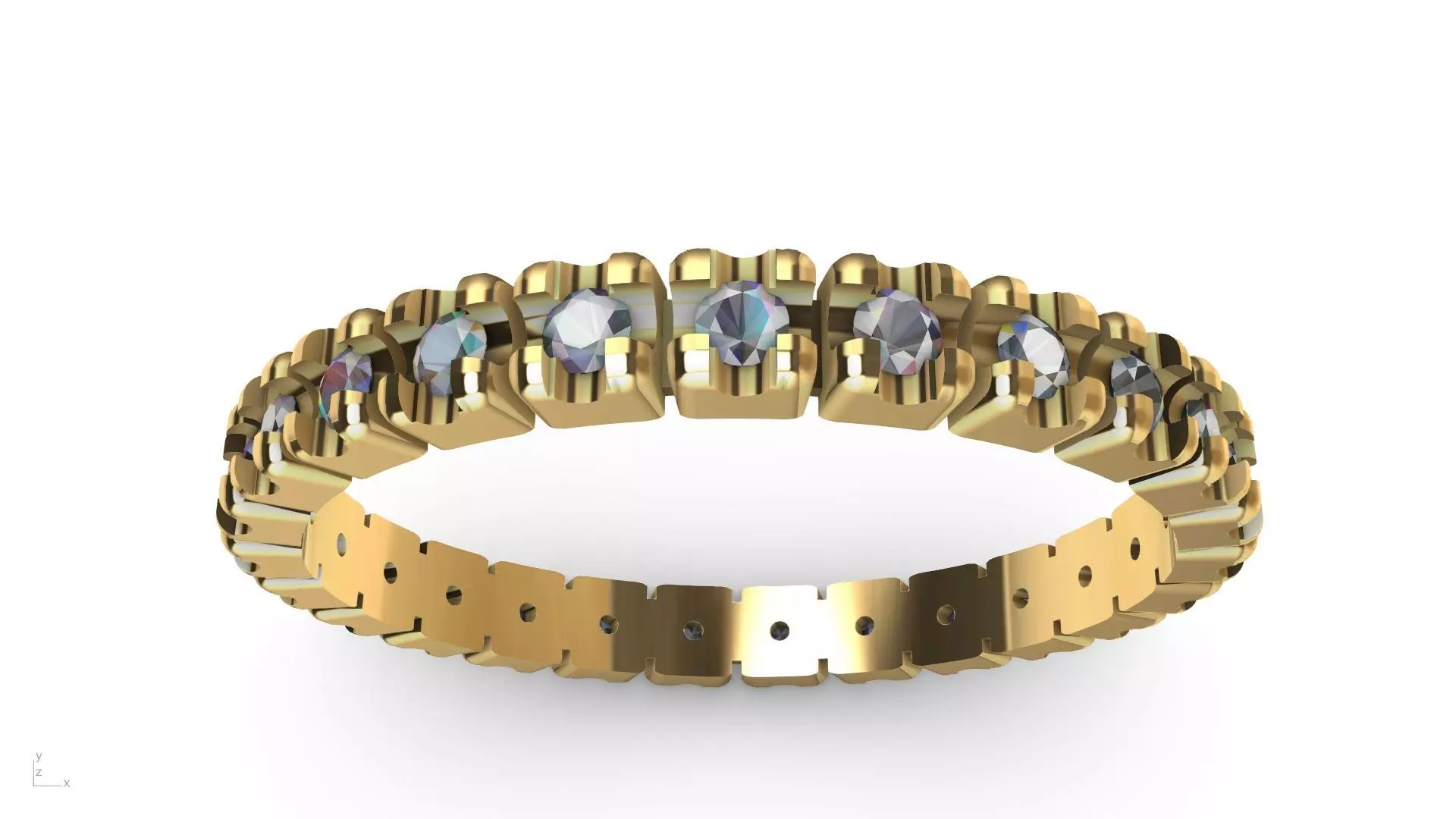 round brilliant eternity ring 3D print model_0