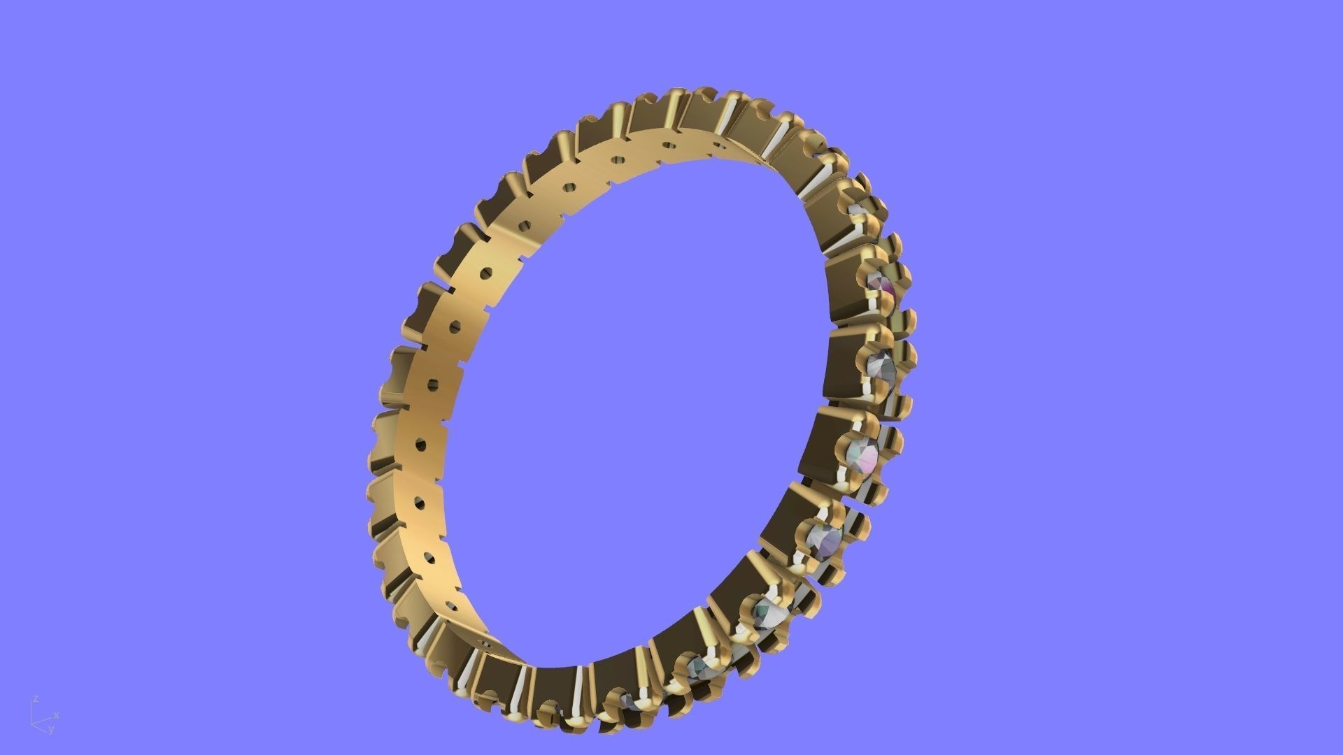 round brilliant eternity ring 3D print model_10
