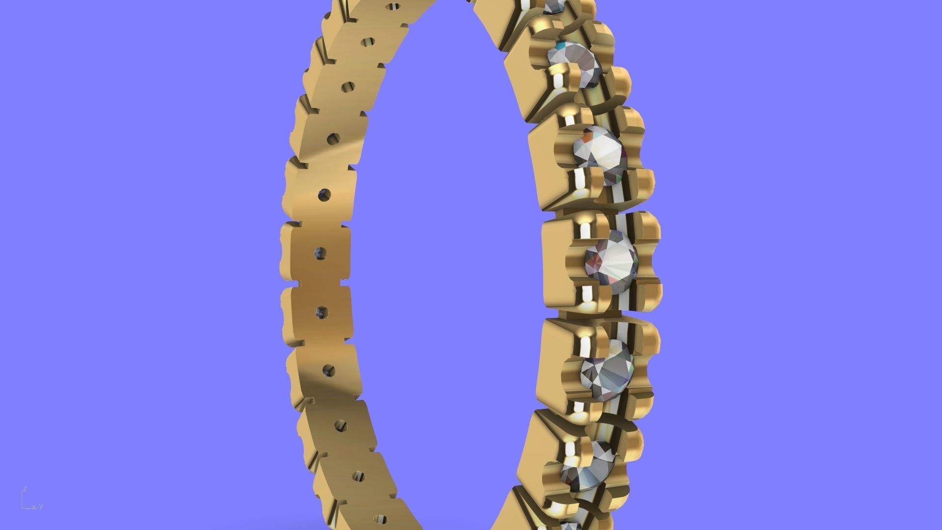 round brilliant eternity ring 3D print model_6