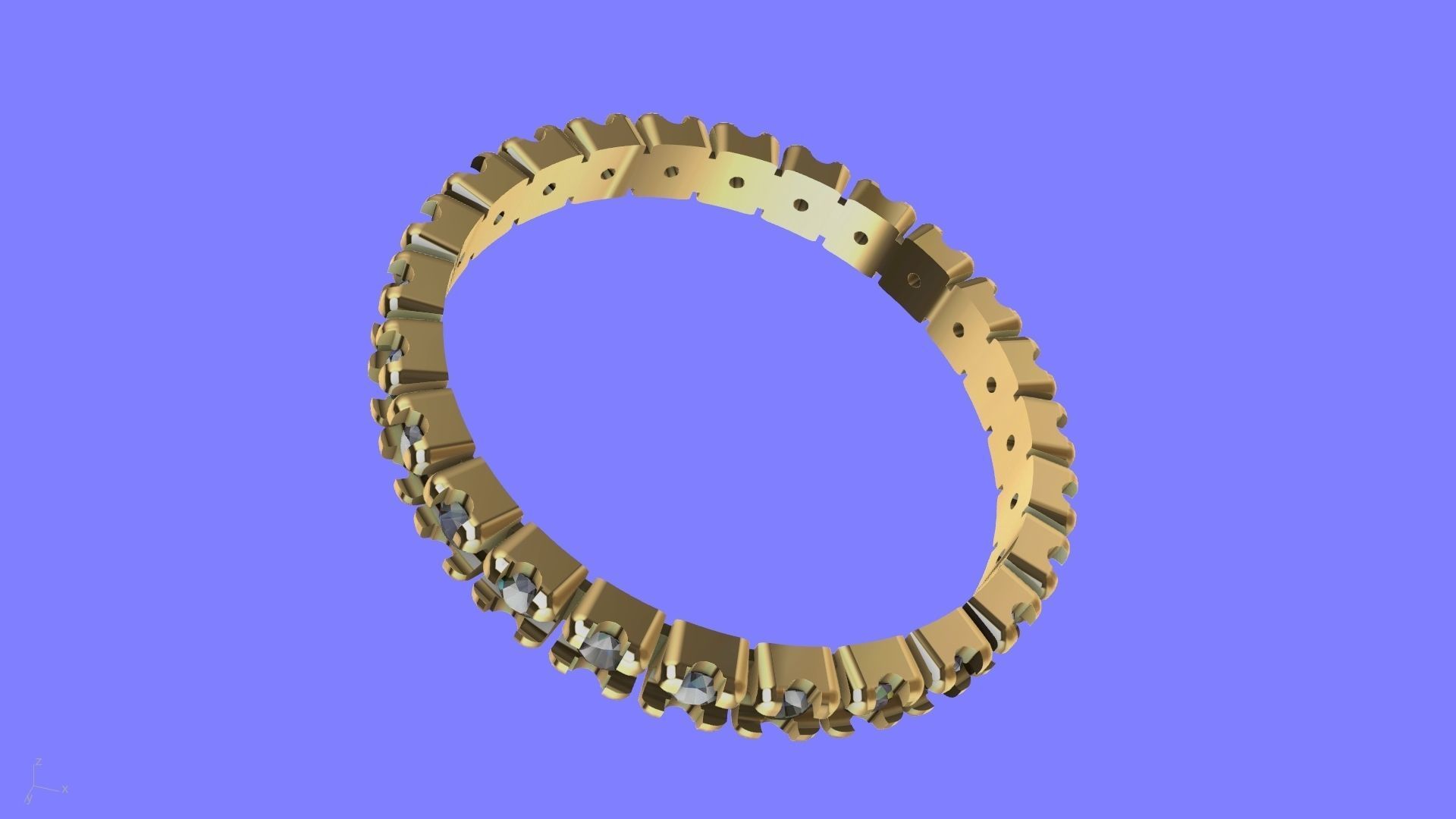 round brilliant eternity ring 3D print model_9