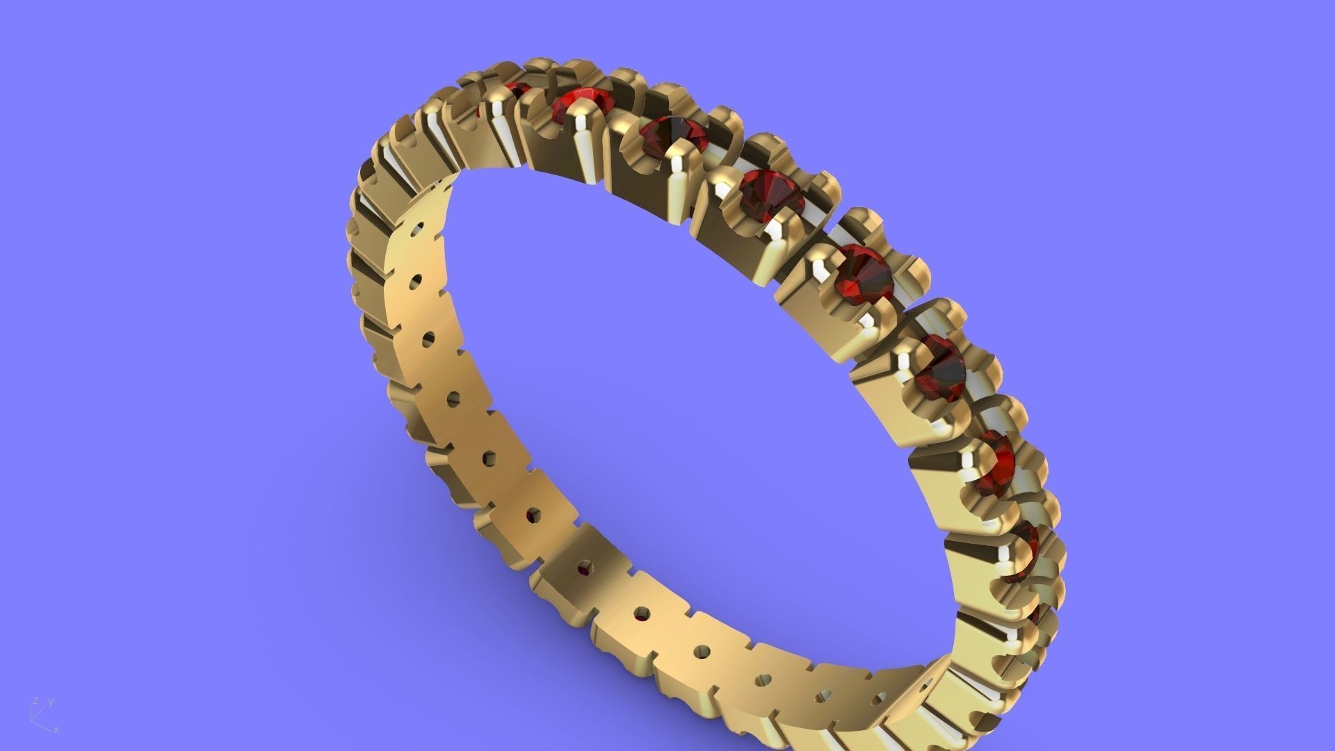 round brilliant eternity ring 3D print model_15