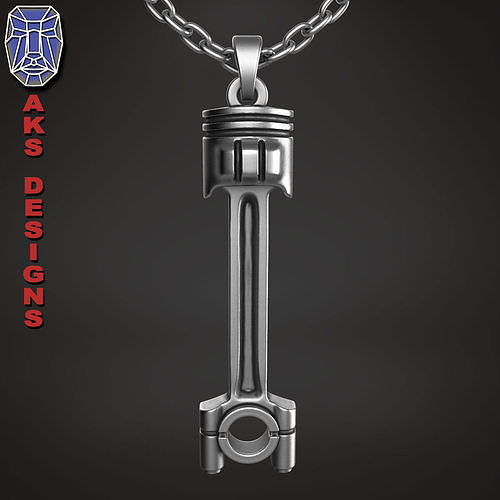  Pendant biker jewelry Piston v1  3D print model