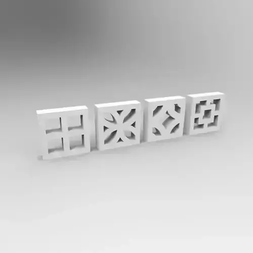Balcony concrete blocks 4 types - 1-35 scale dioramas accessory