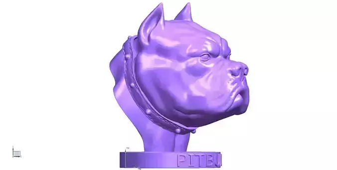 PITBULL 3D PRINT MODEL dog head 3D print model