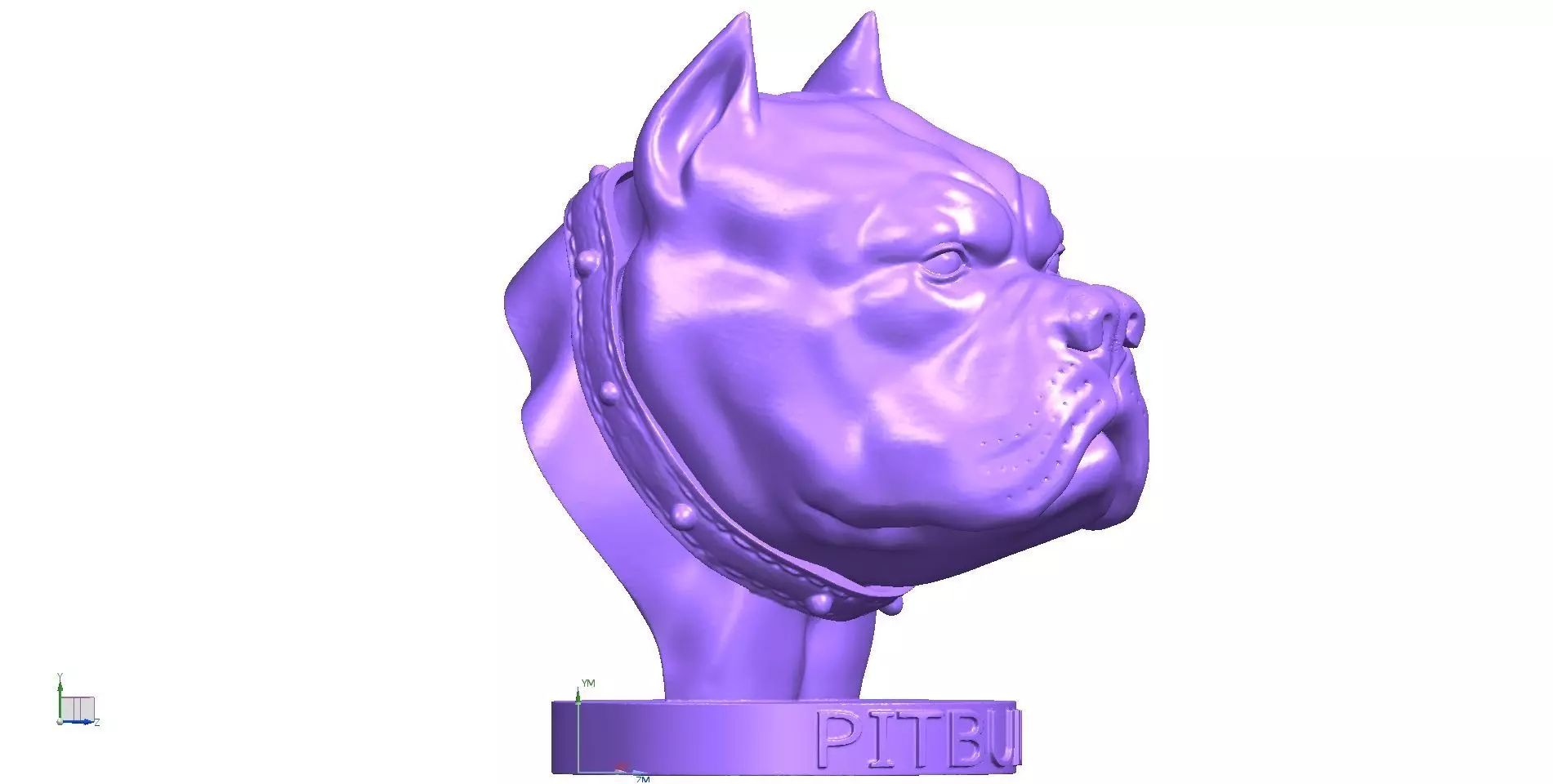 PITBULL 3D PRINT MODEL dog head 3D print model_0