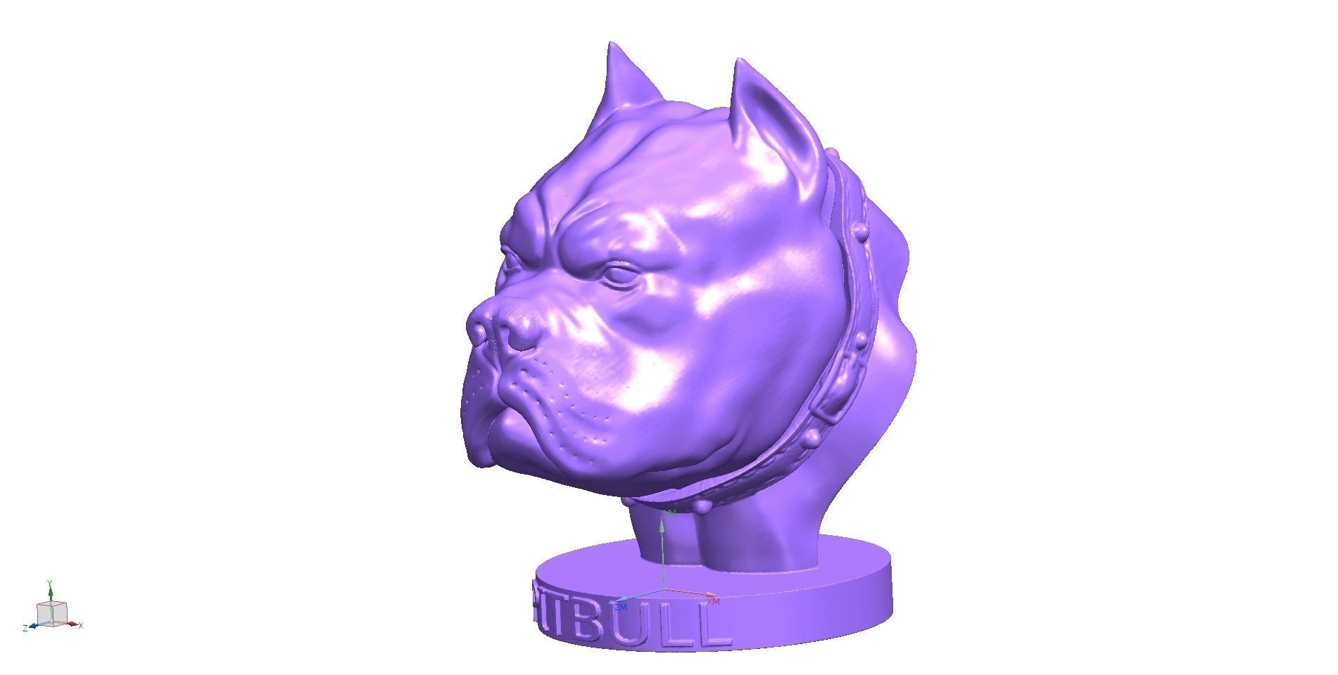 PITBULL 3D PRINT MODEL dog head 3D print model_2