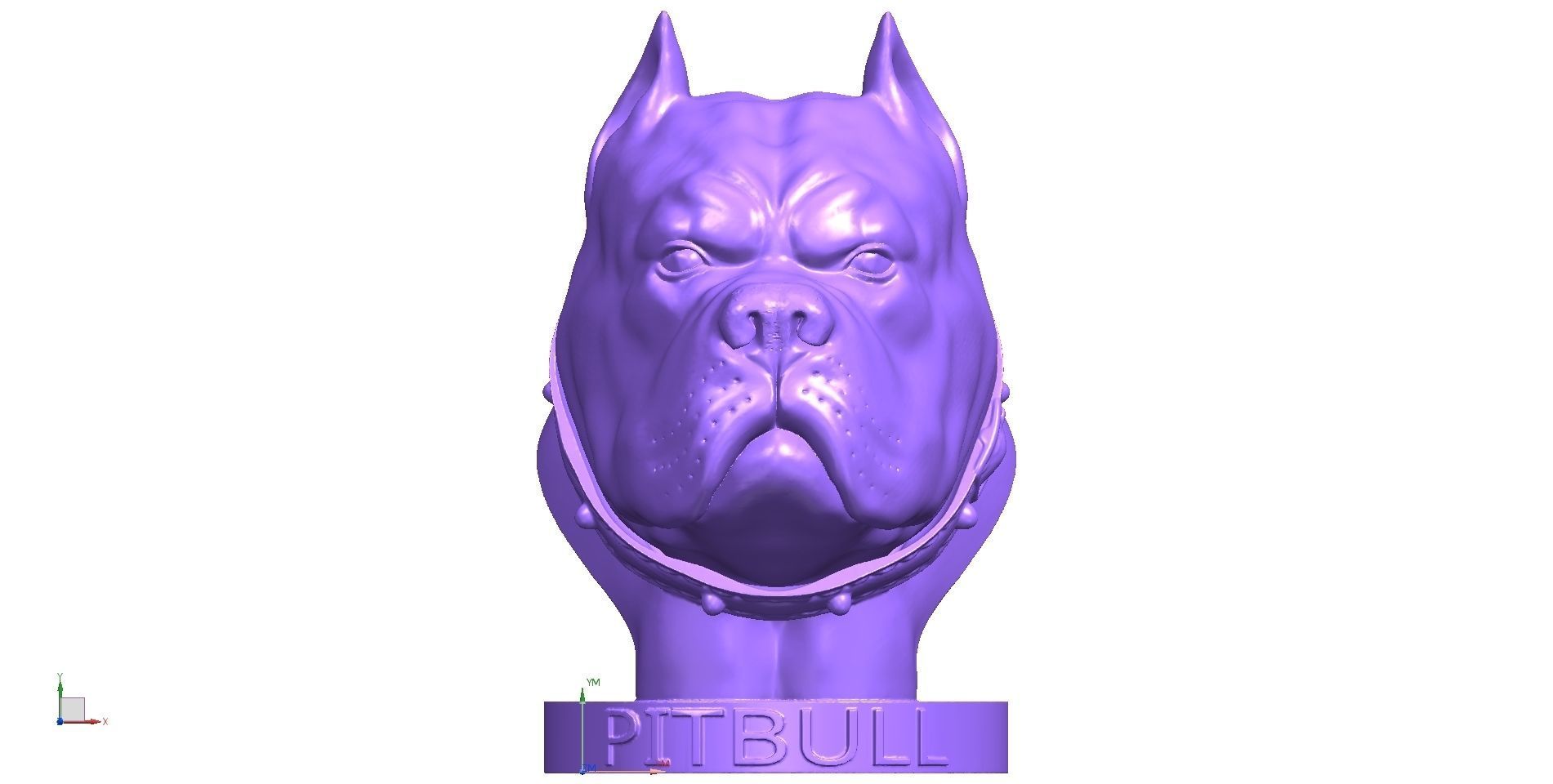 PITBULL 3D PRINT MODEL dog head 3D print model_1